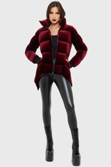 Deadliest Nightvelvet Puffer Coat [RED] Killstar / Womens