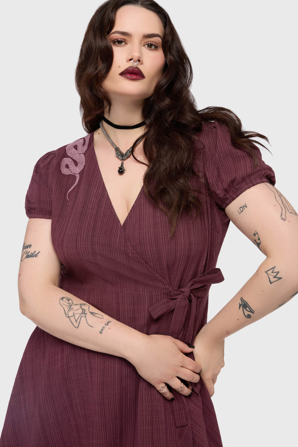 The Hollow Embroidered Mini Dress [Purple] Killstar / Womens