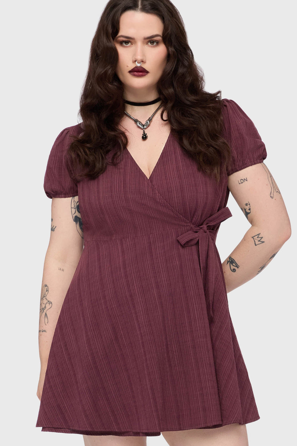 The Hollow Embroidered Mini Dress [Purple] Killstar / Womens