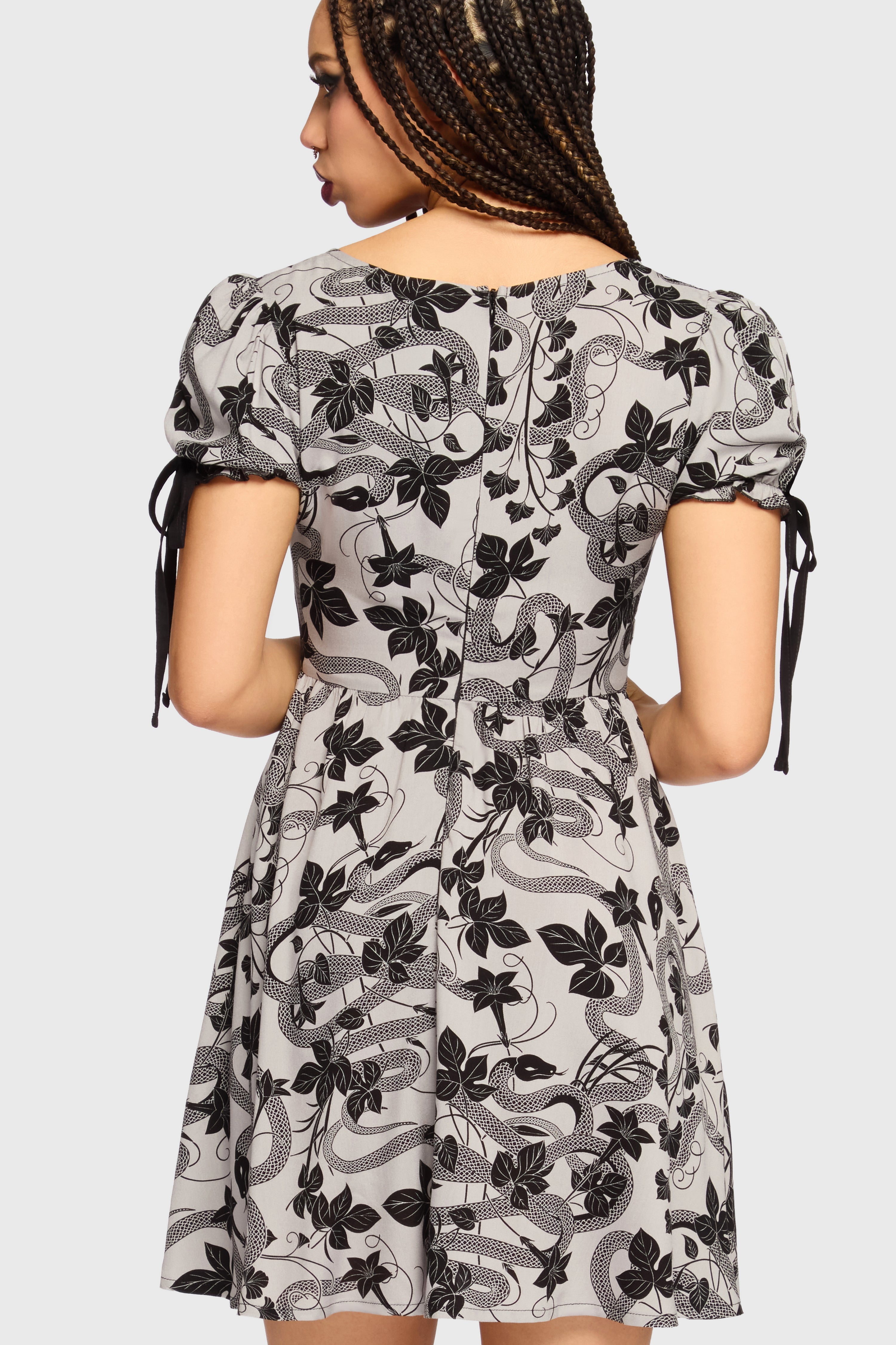 Venomous Rose Puffed Sleeve Mini Dress Killstar / Womens