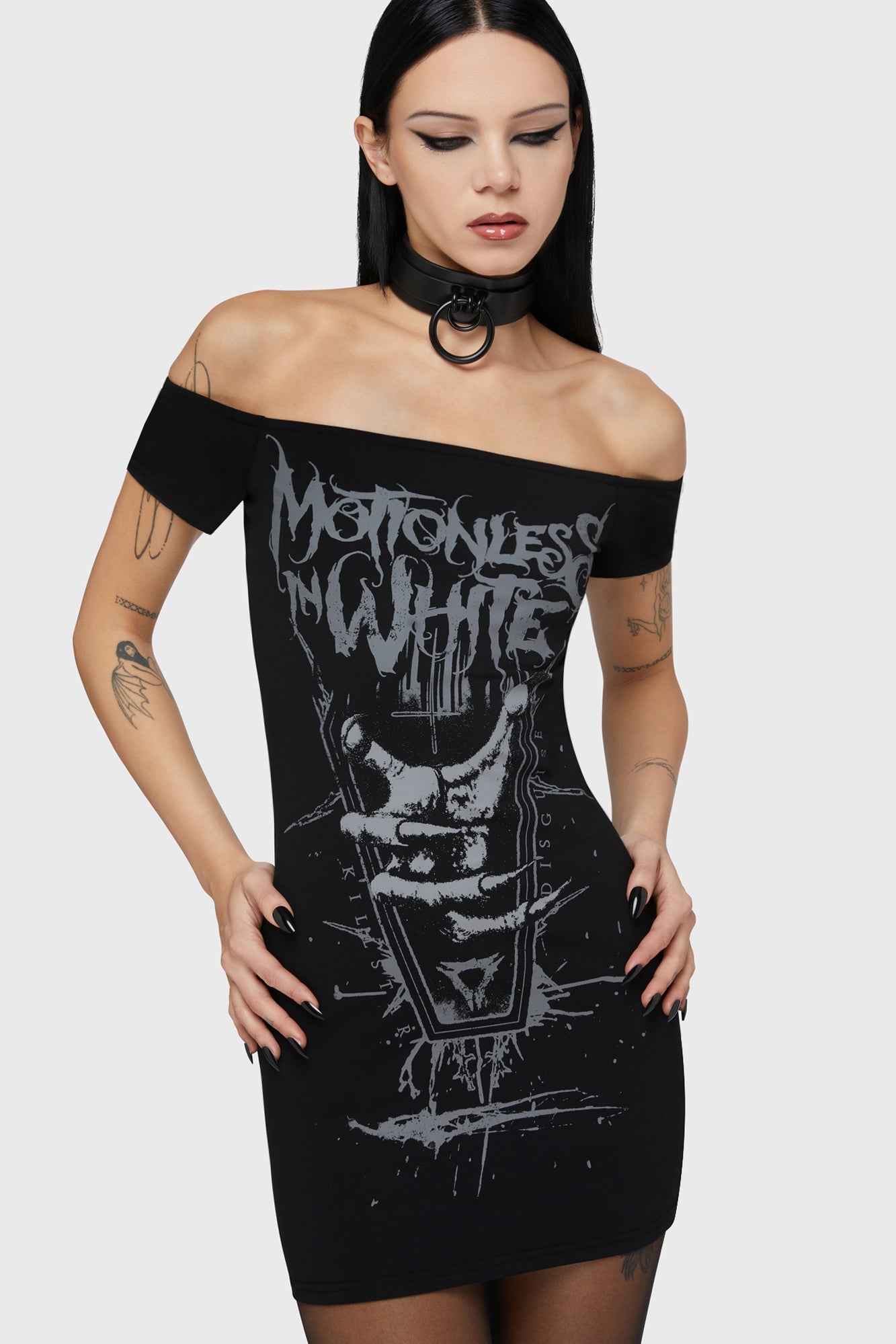 Up From Hell Bardot Dress Killstar / Womens