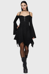 Black Damask Mini Dress Killstar / Womens