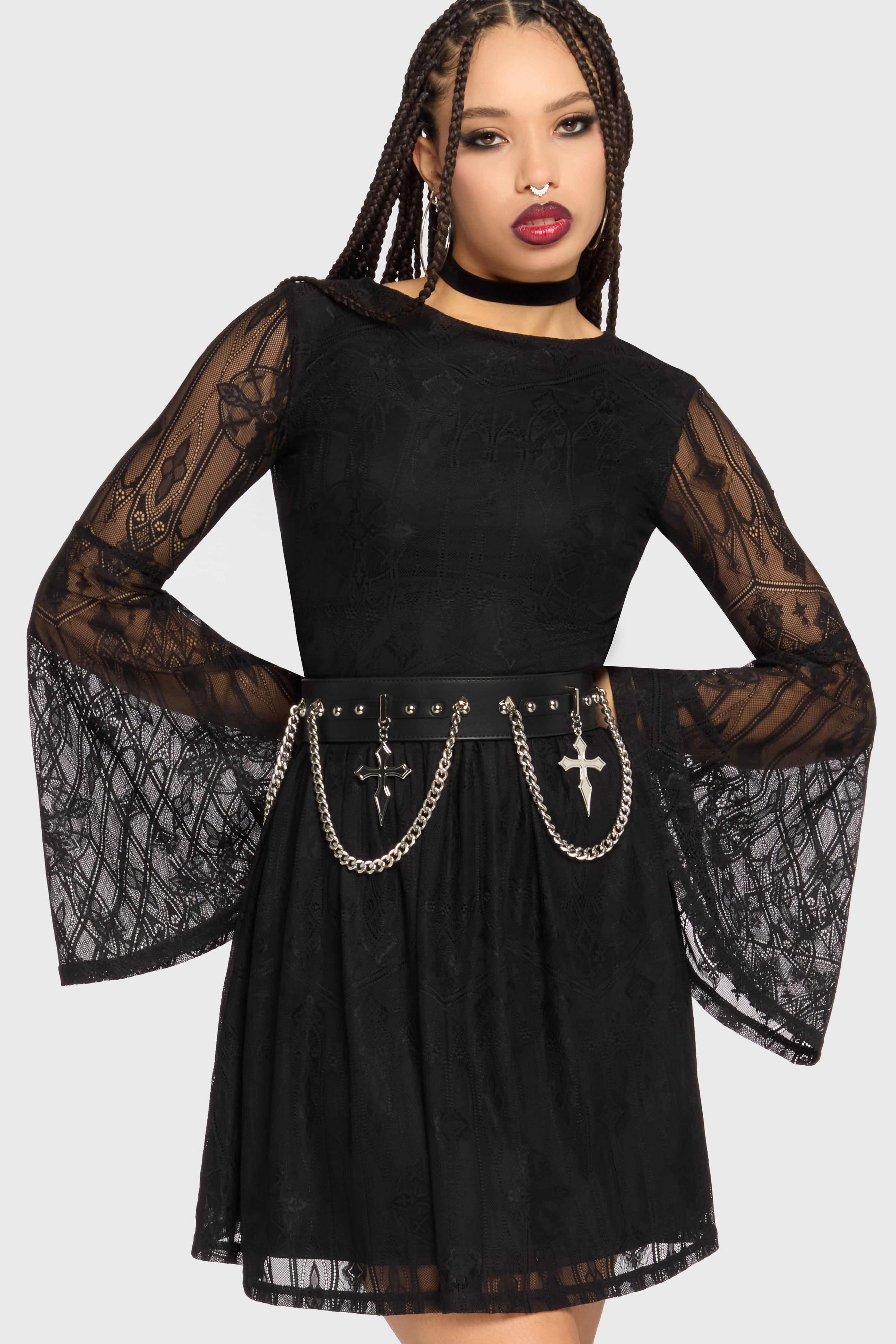 Obscura Sanctum Mini Dress Killstar / Womens