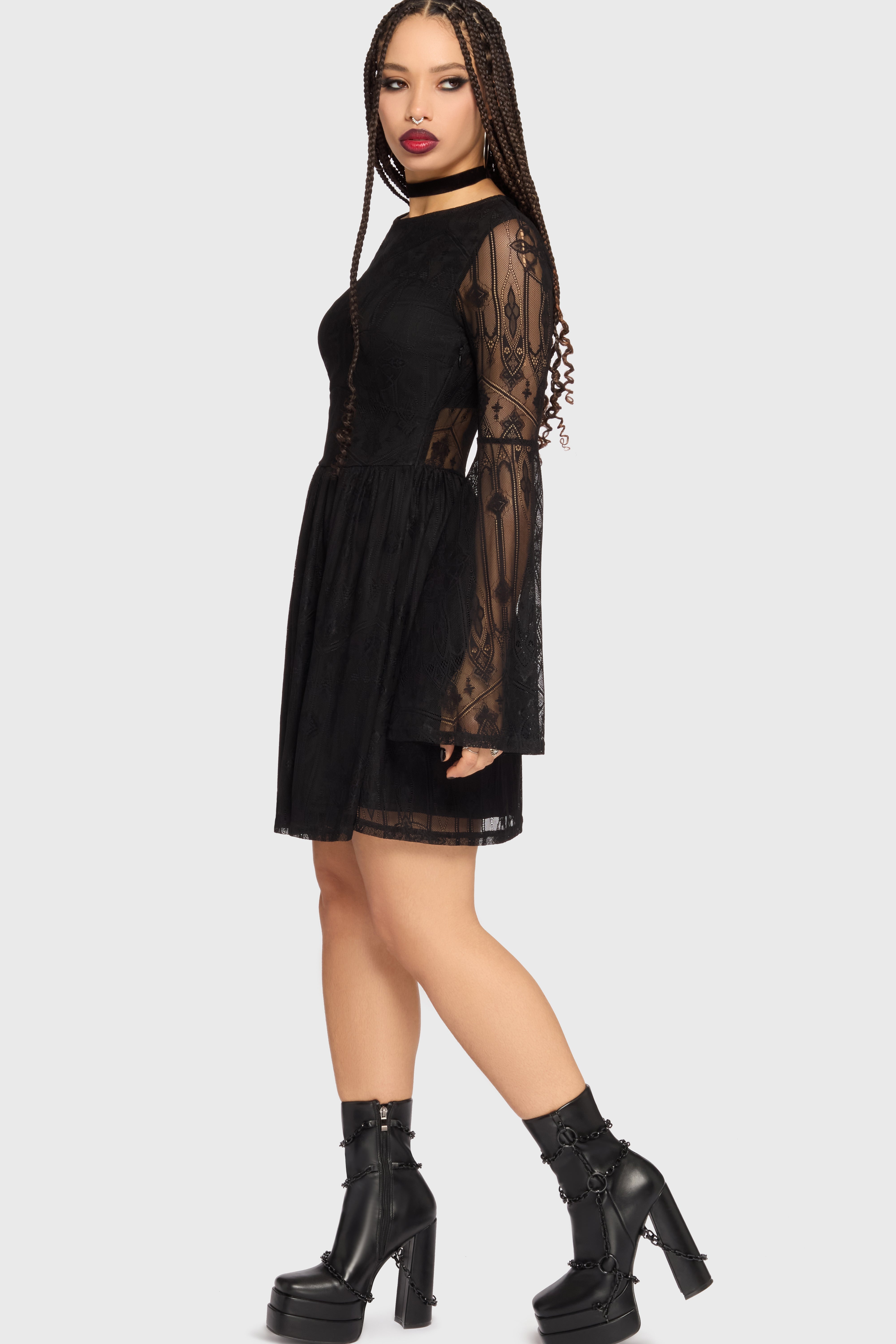 Obscura Sanctum Mini Dress Killstar / Womens
