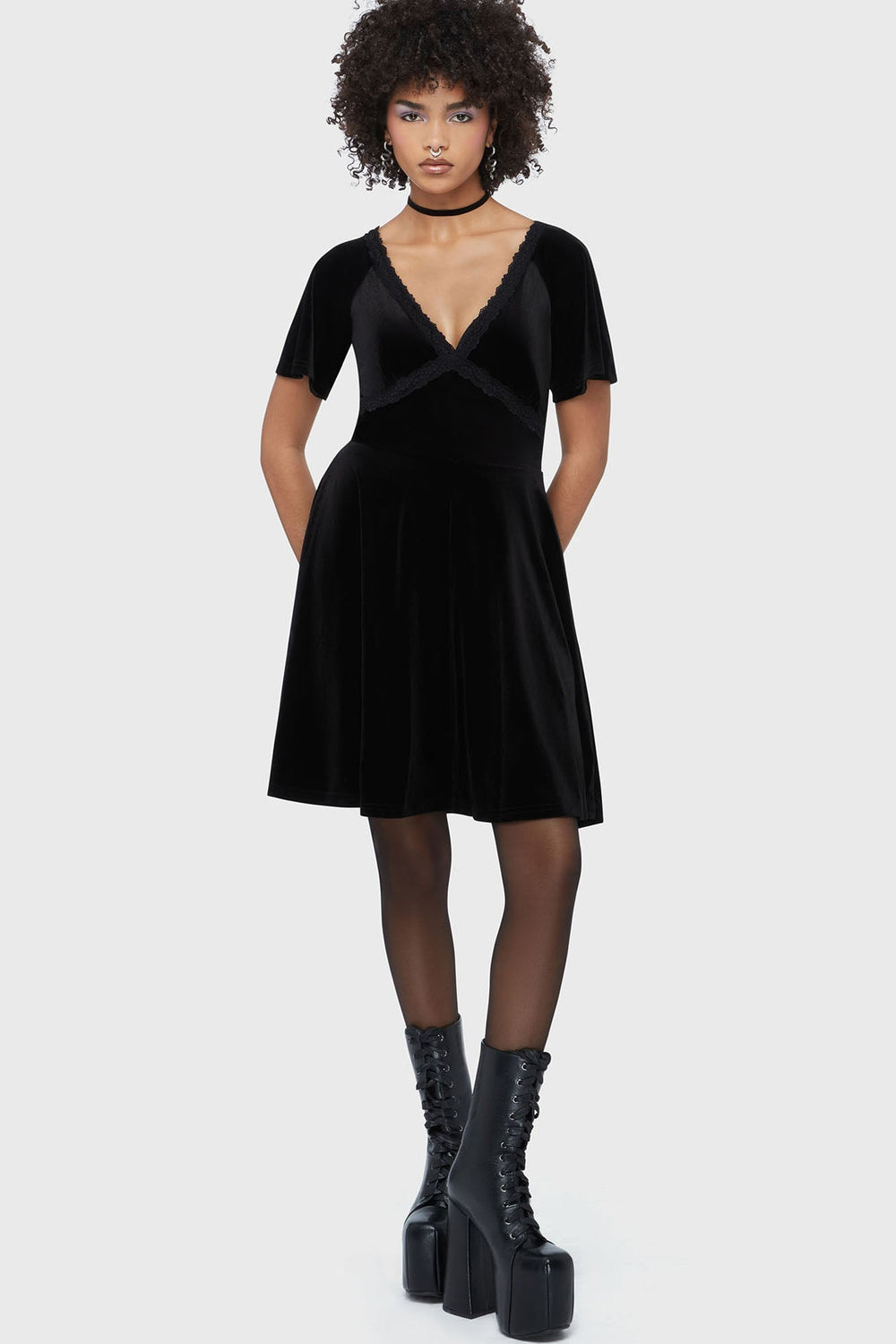 Hour Of Echelia Mini Dress Killstar / Womens