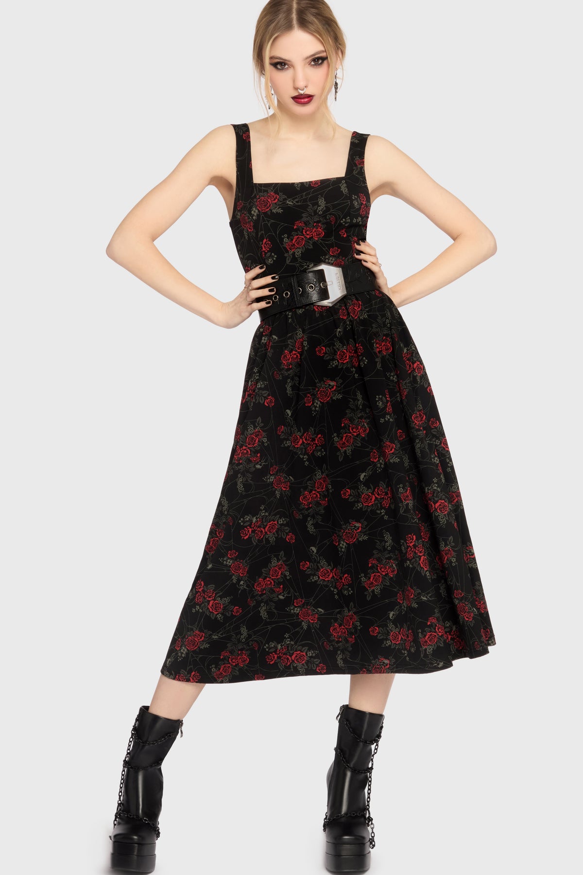 Poisoned Rose Midi Dress Killstar / Womens