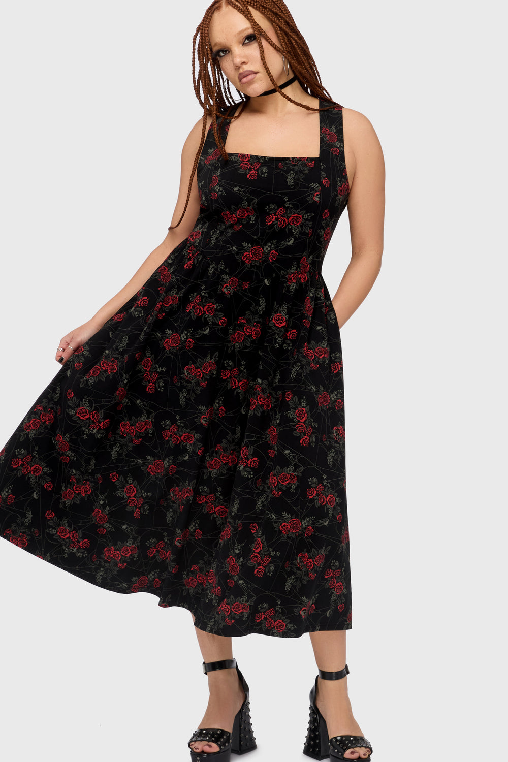 Poisoned Rose Midi Dress Killstar / Womens