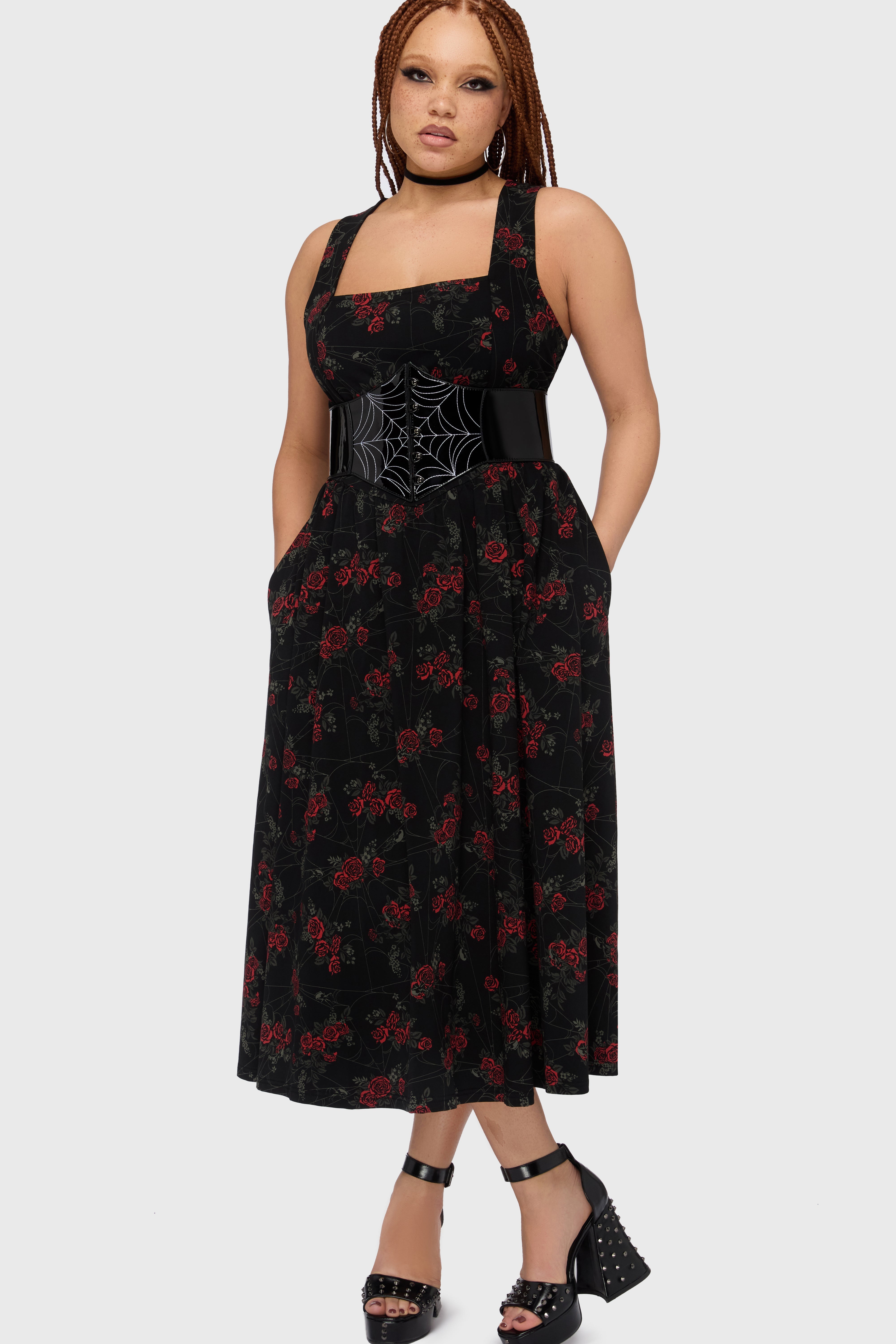 Poisoned Rose Midi Dress Killstar / Womens