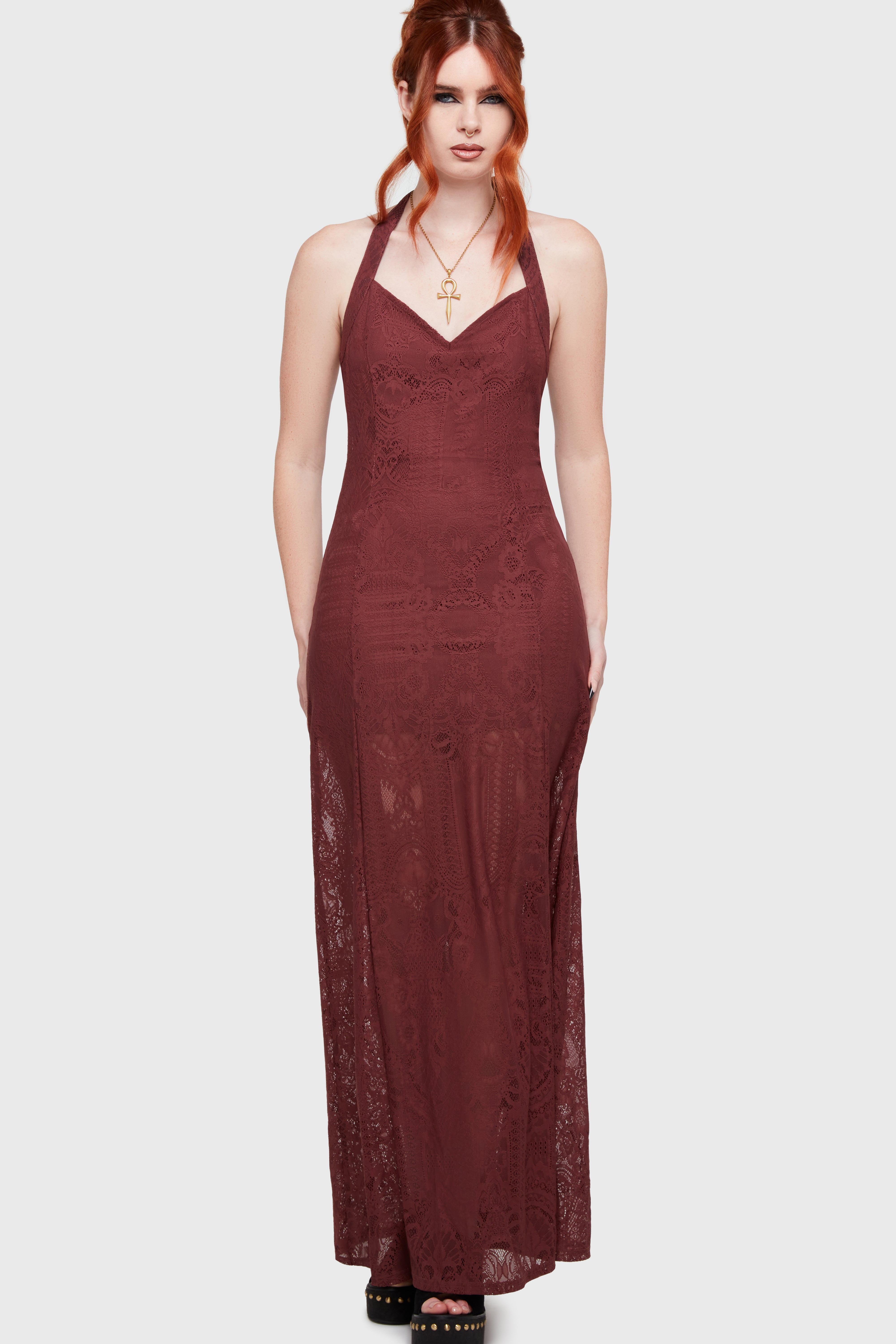 Lilith's Garden Maxi Dress [Burgundy] Killstar / Womens