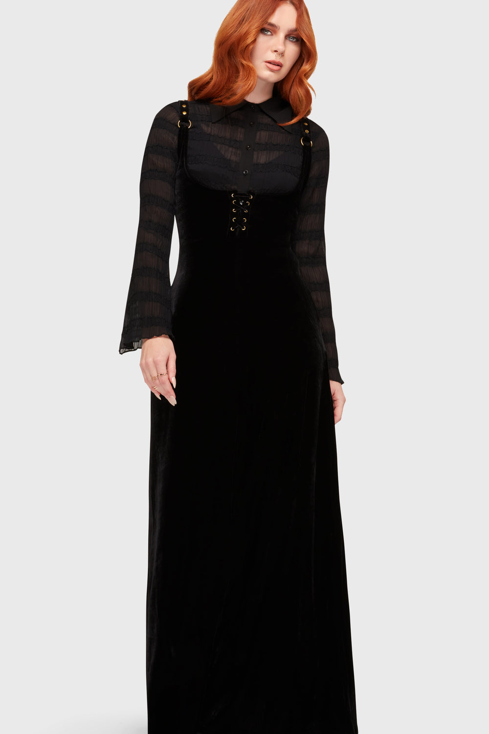 Veil Of Ashes Underbust Maxi Dress Killstar / Womens