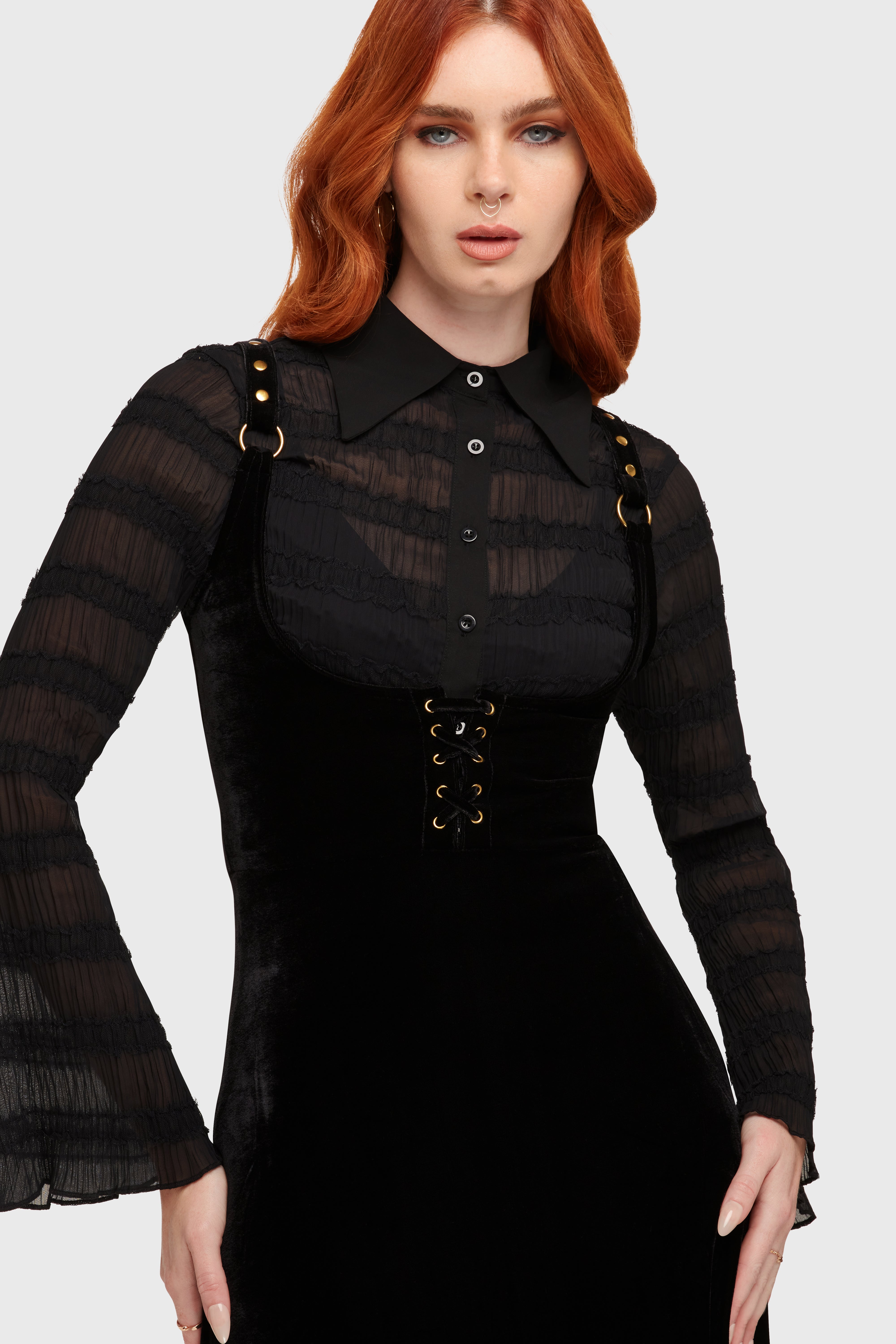 Veil Of Ashes Underbust Maxi Dress Killstar / Womens