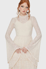 Hecate Lace Maxi Dress [IVORY] Killstar / Womens