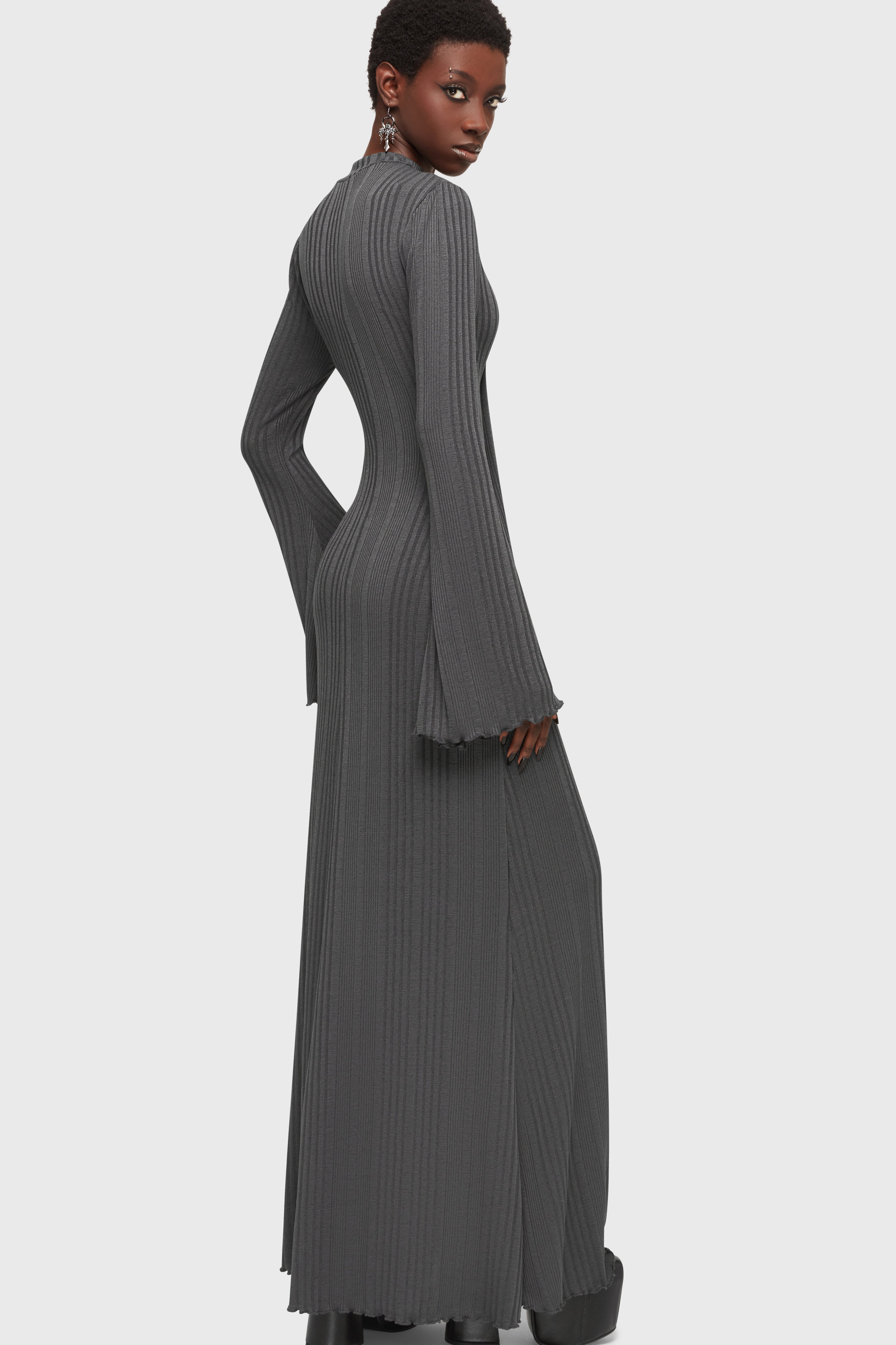 Drenched Grief Maxi Dress [Grey] Killstar / Womens