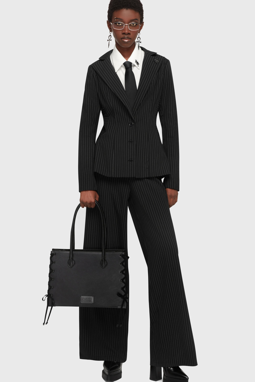Oblivienne Jacket [Black Pinstripe] Killstar / Womens