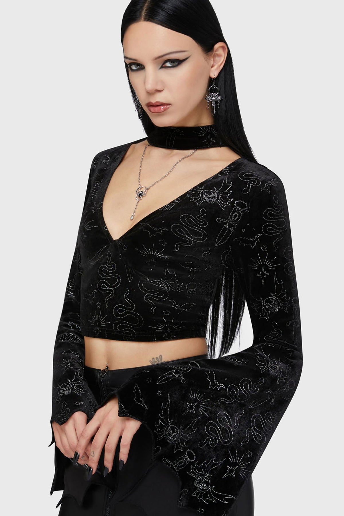 Yours Cruelly Bat Sleeve Top Killstar / Womens