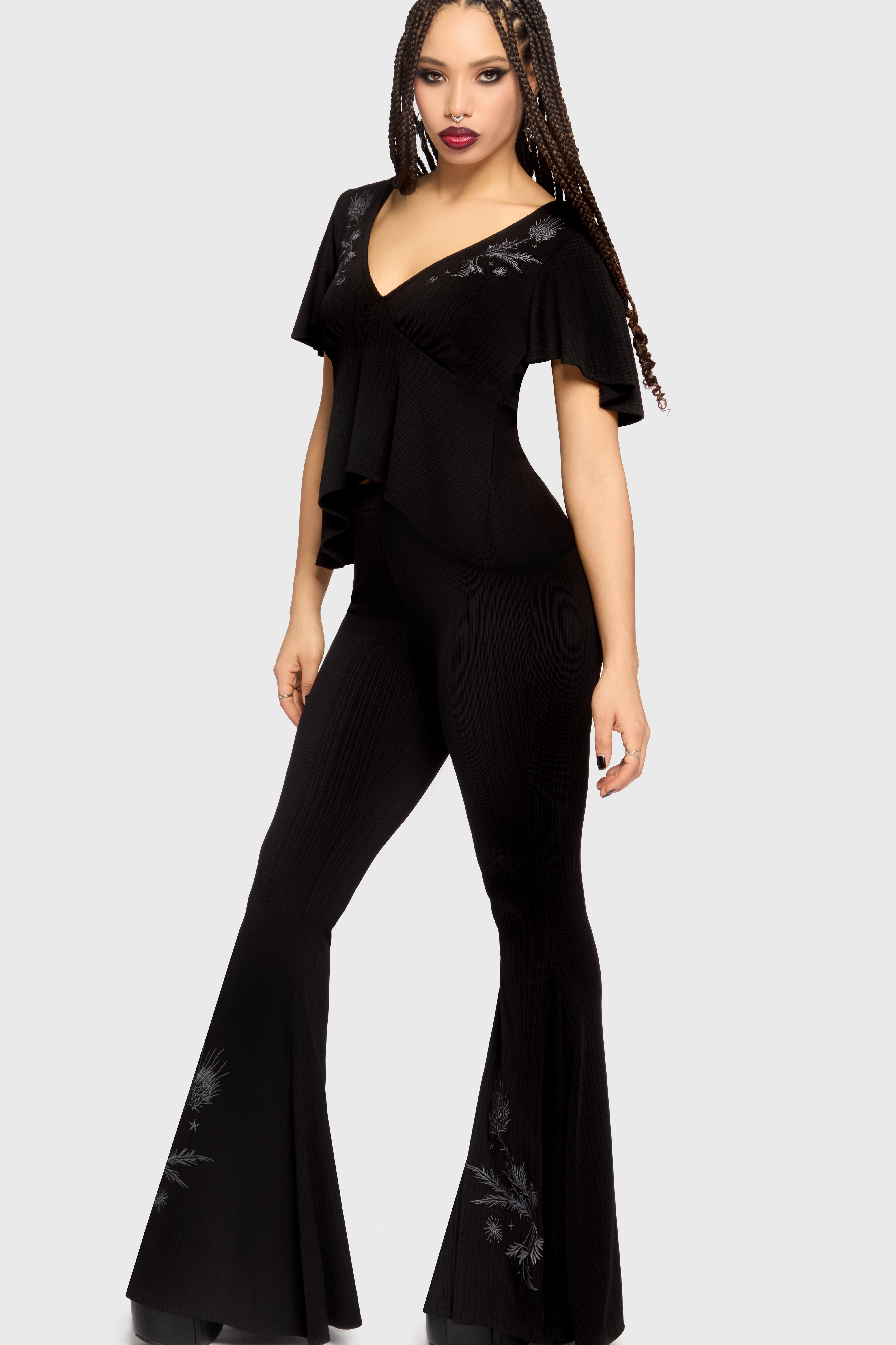 Thistina Embroidered Top Killstar / Womens