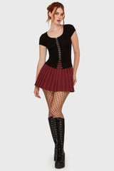 Eye C U Cap-Sleeve Top Killstar / Womens