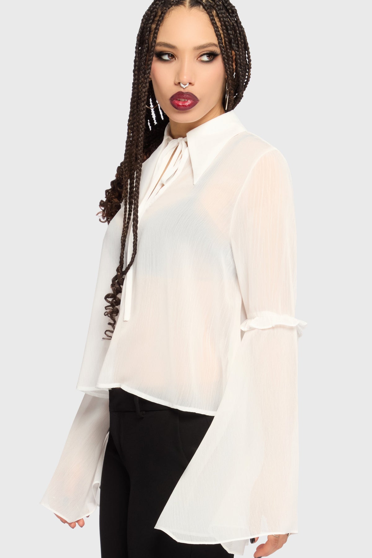 Fawnelle Flared Sleeve Shirt Killstar / Womens