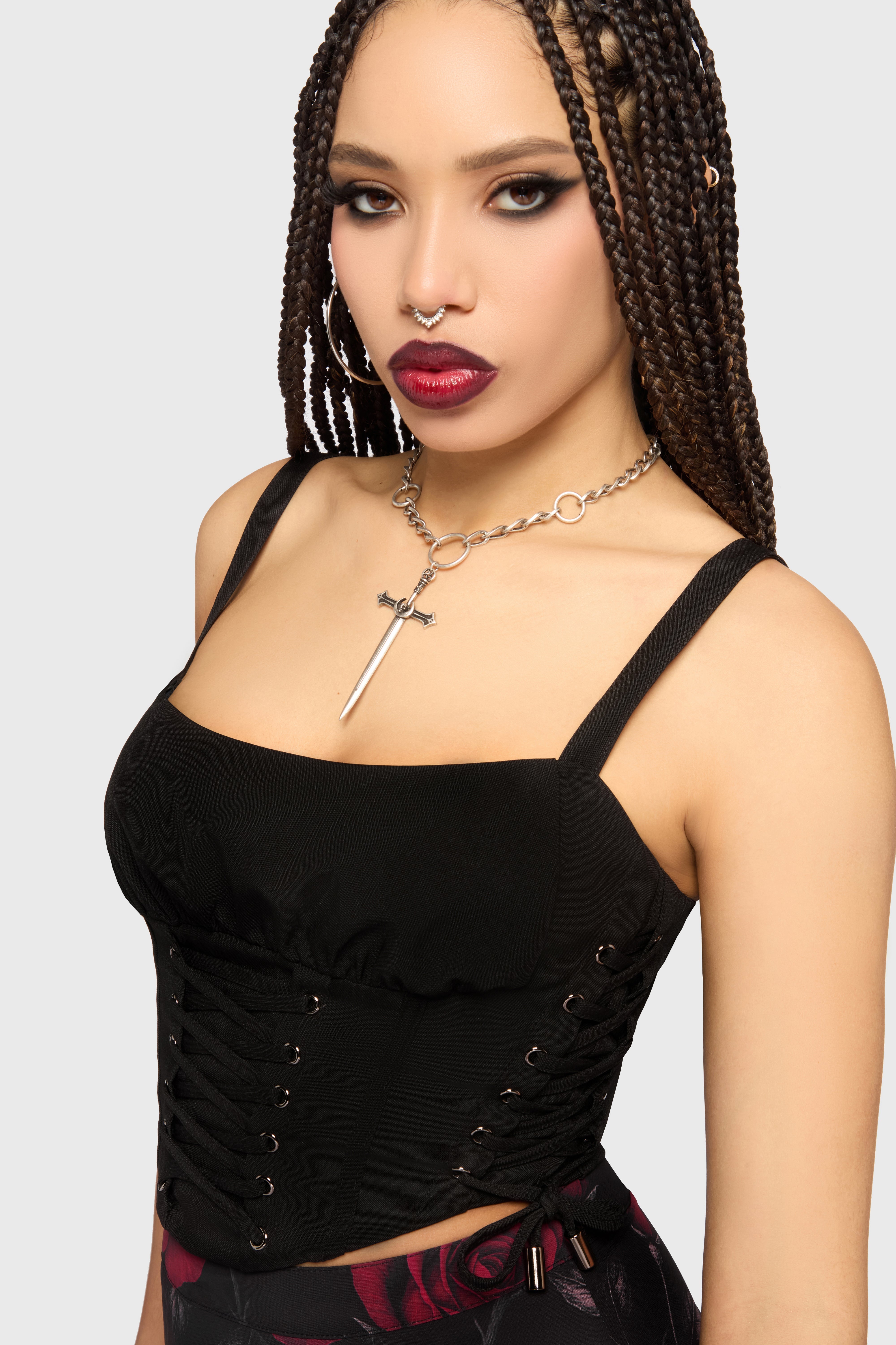 Fawnelle Lace Up Corset Top Killstar / Womens