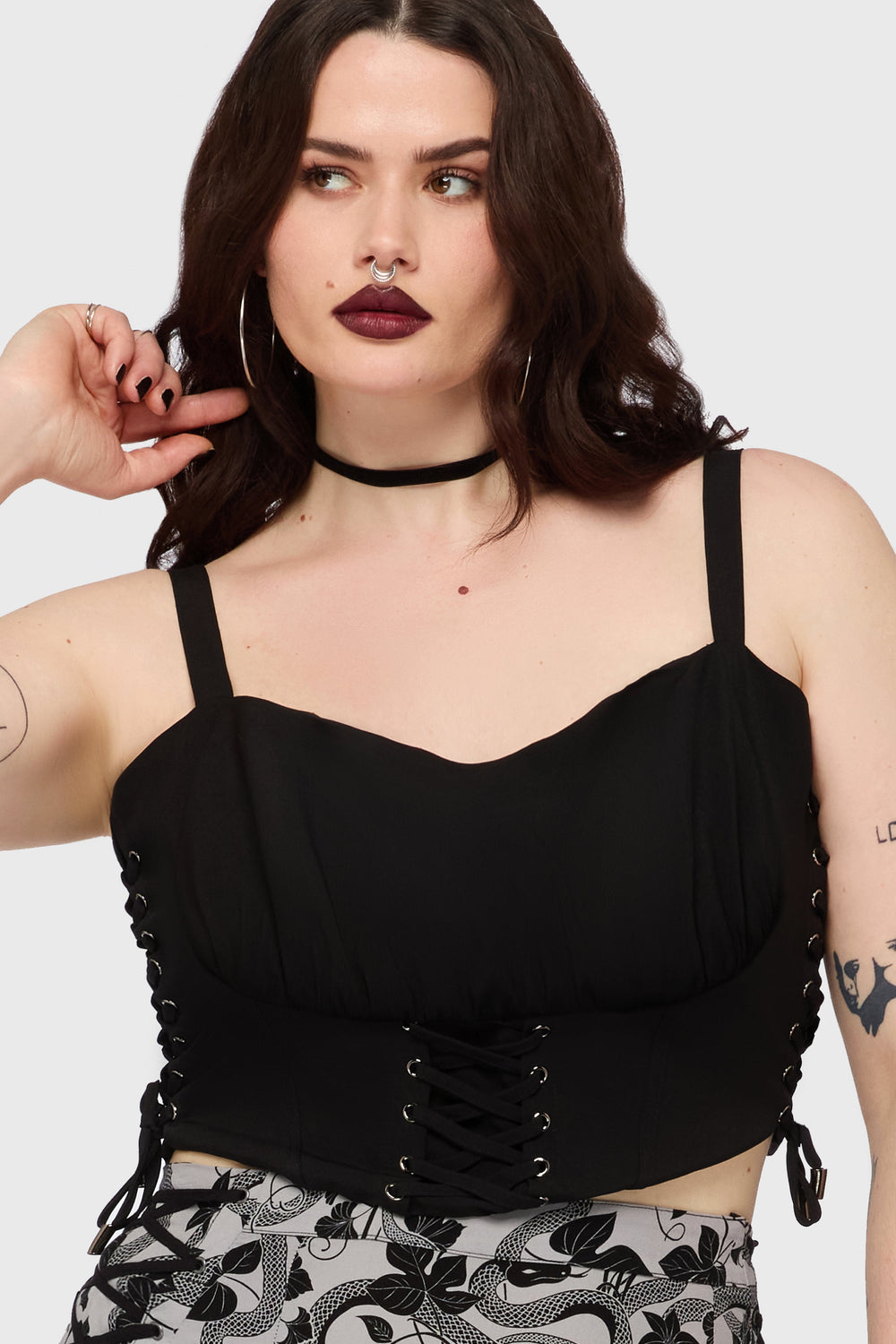 Fawnelle Lace Up Corset Top Killstar / Womens