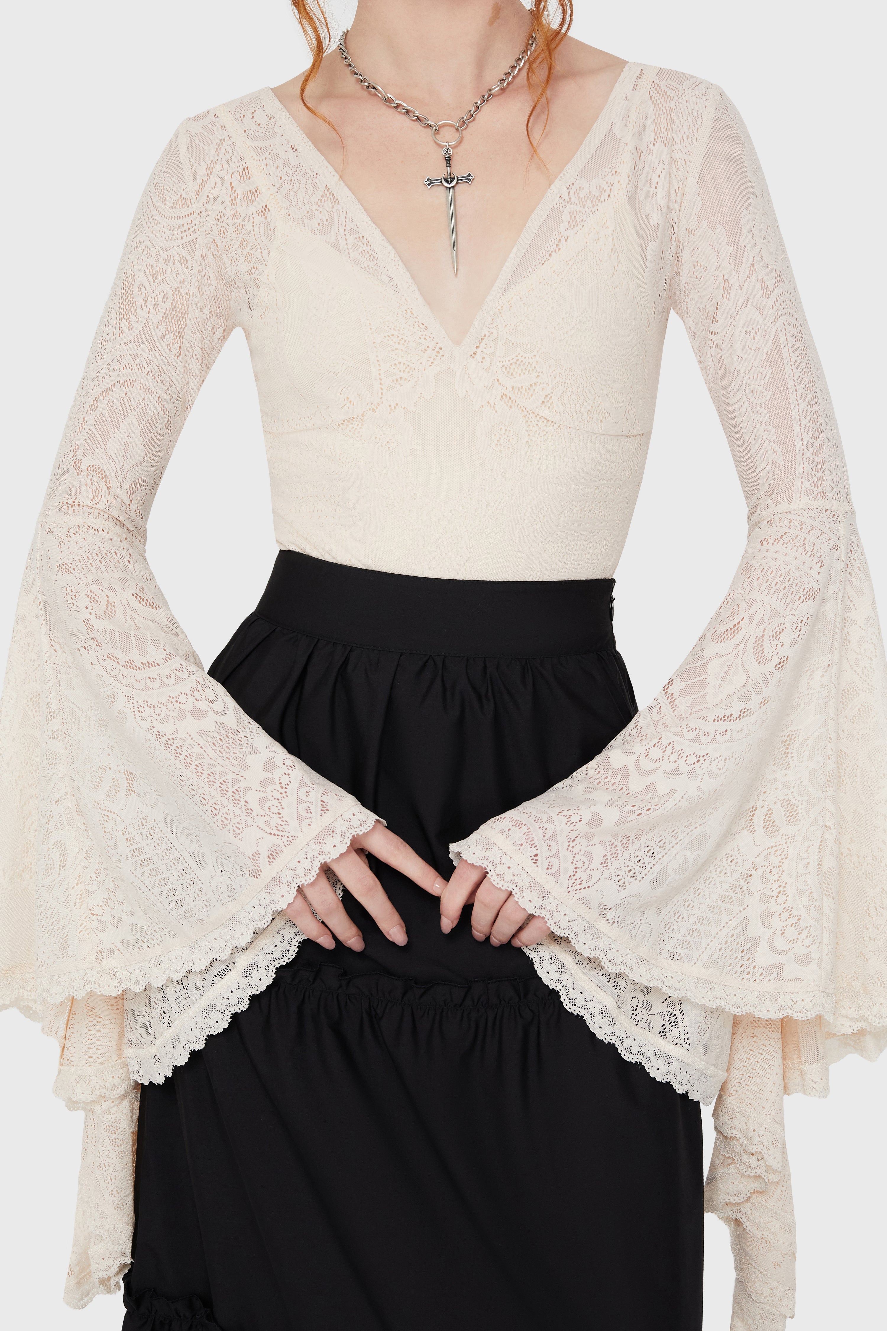 Fatal Attraction Bodysuit [IVORY] Killstar / Womens