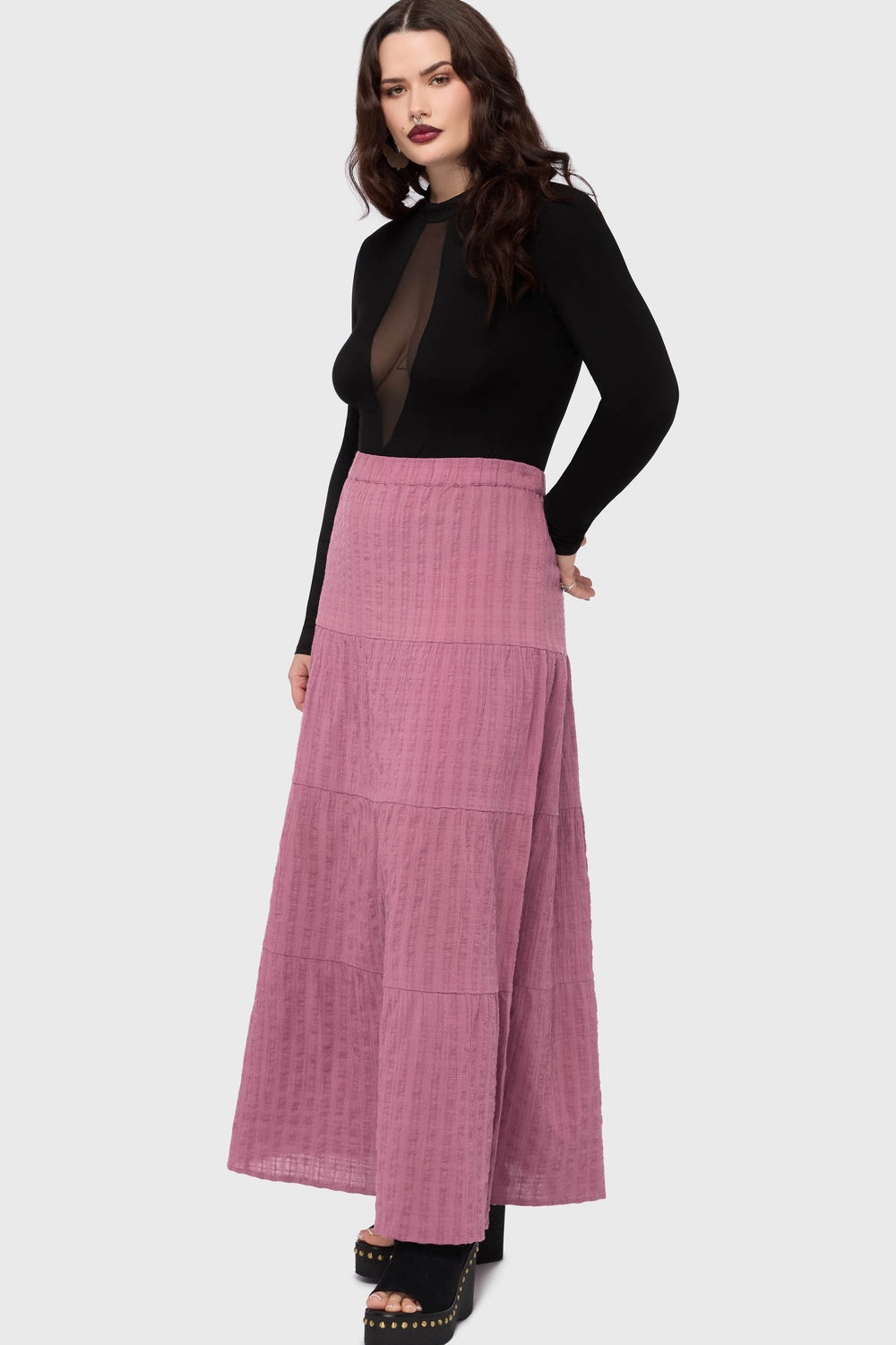 Gaia Adorned Textured Maxi Skirt Killstar / Womens