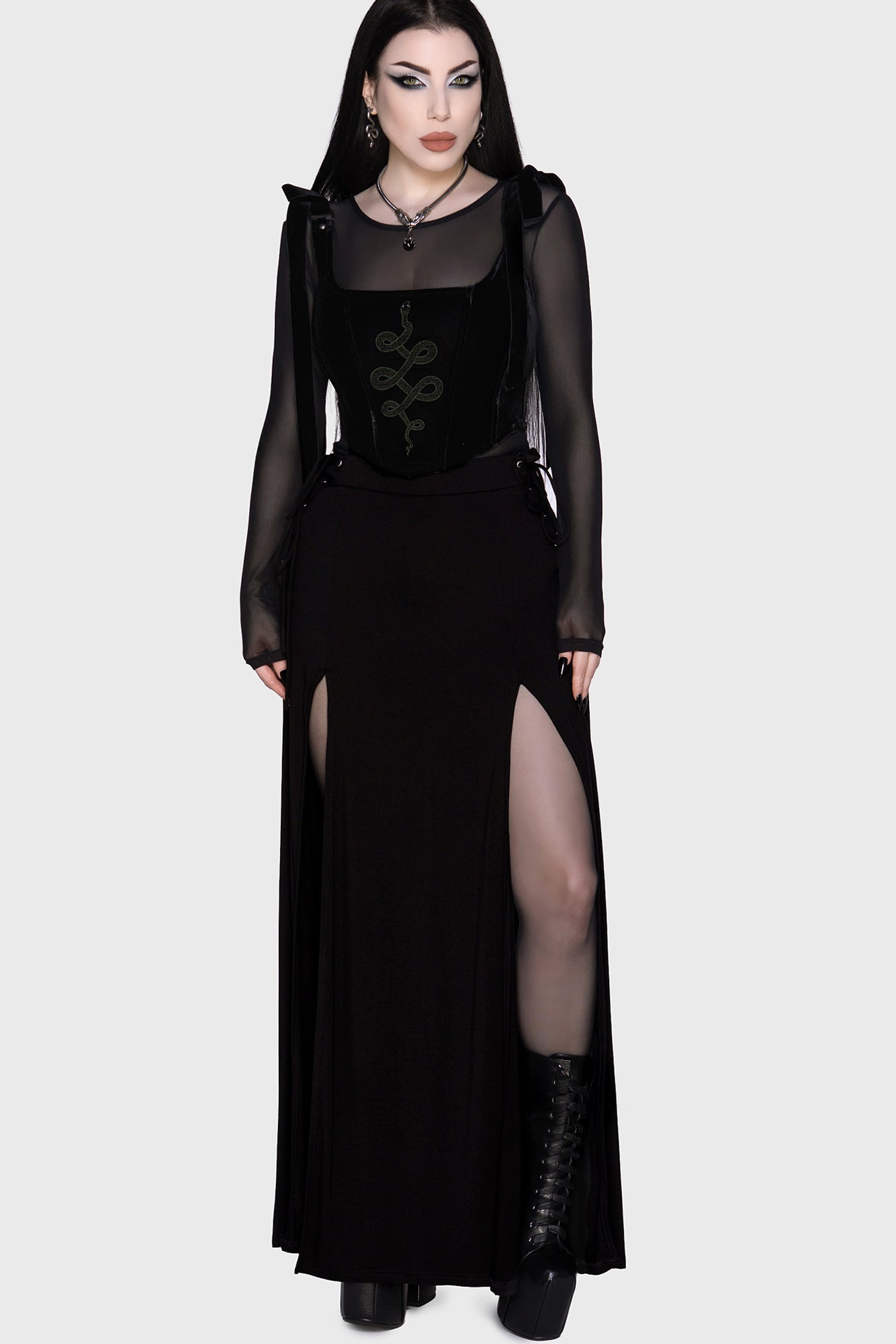 Hellverina Split Maxi Skirt Killstar / Womens