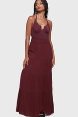 Thursday's Woe Maxi Skirt [Burgundy] Killstar / Womens