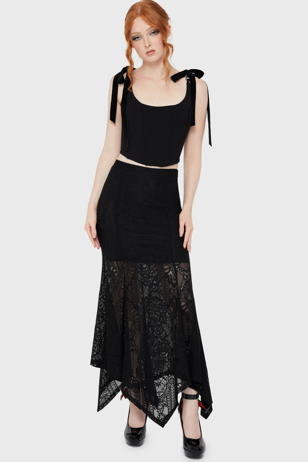 Belladonna Lace Maxi Skirt [Black] Killstar / Womens