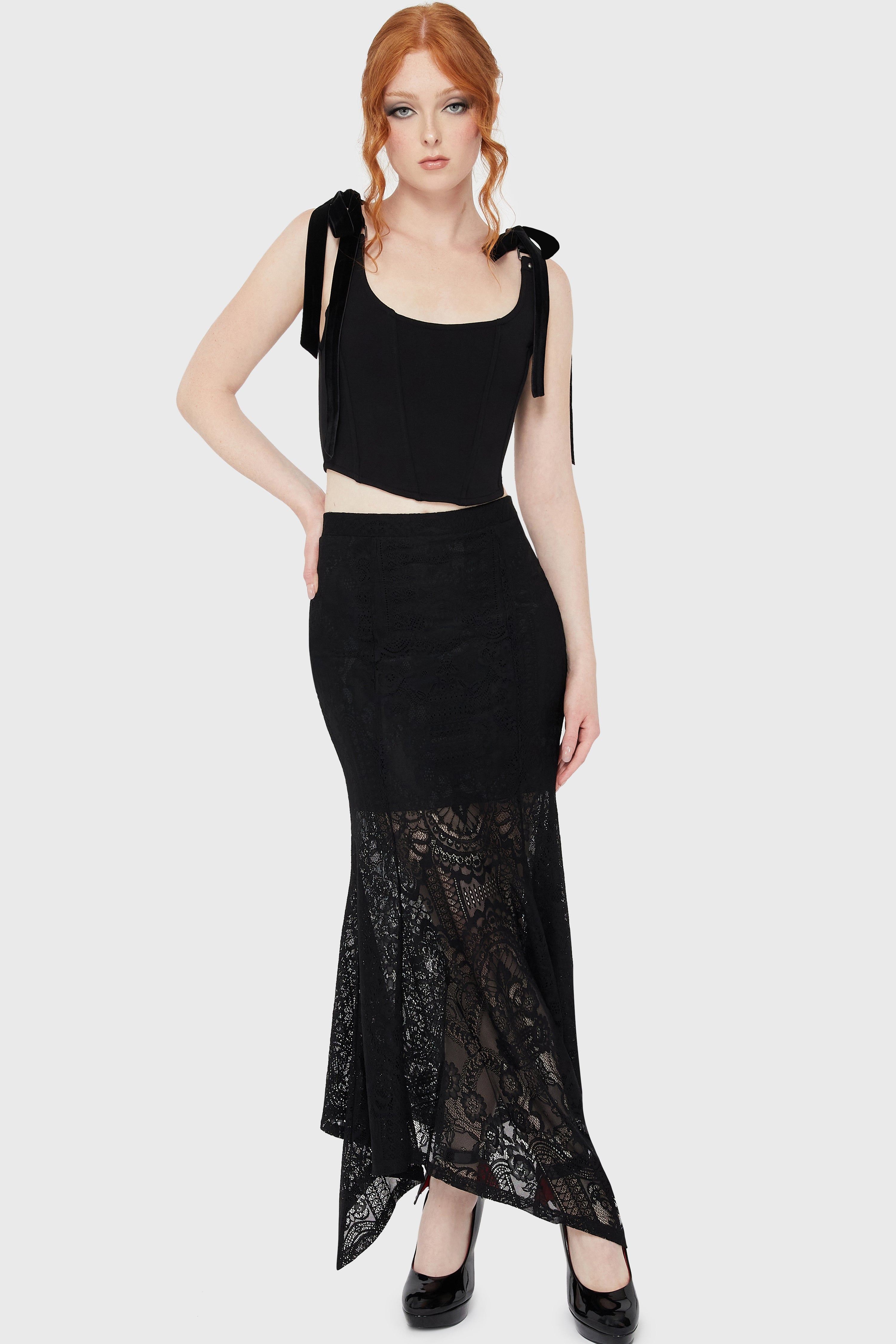 Belladonna Lace Maxi Skirt [Black] Killstar / Womens