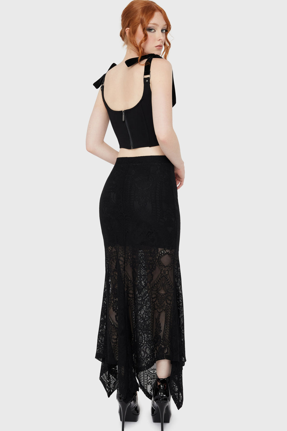 Belladonna Lace Maxi Skirt [Black] Killstar / Womens