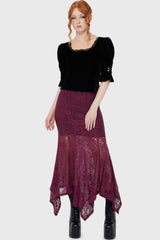 Belladonna Lace Maxi Skirt [Plum] Killstar / Womens