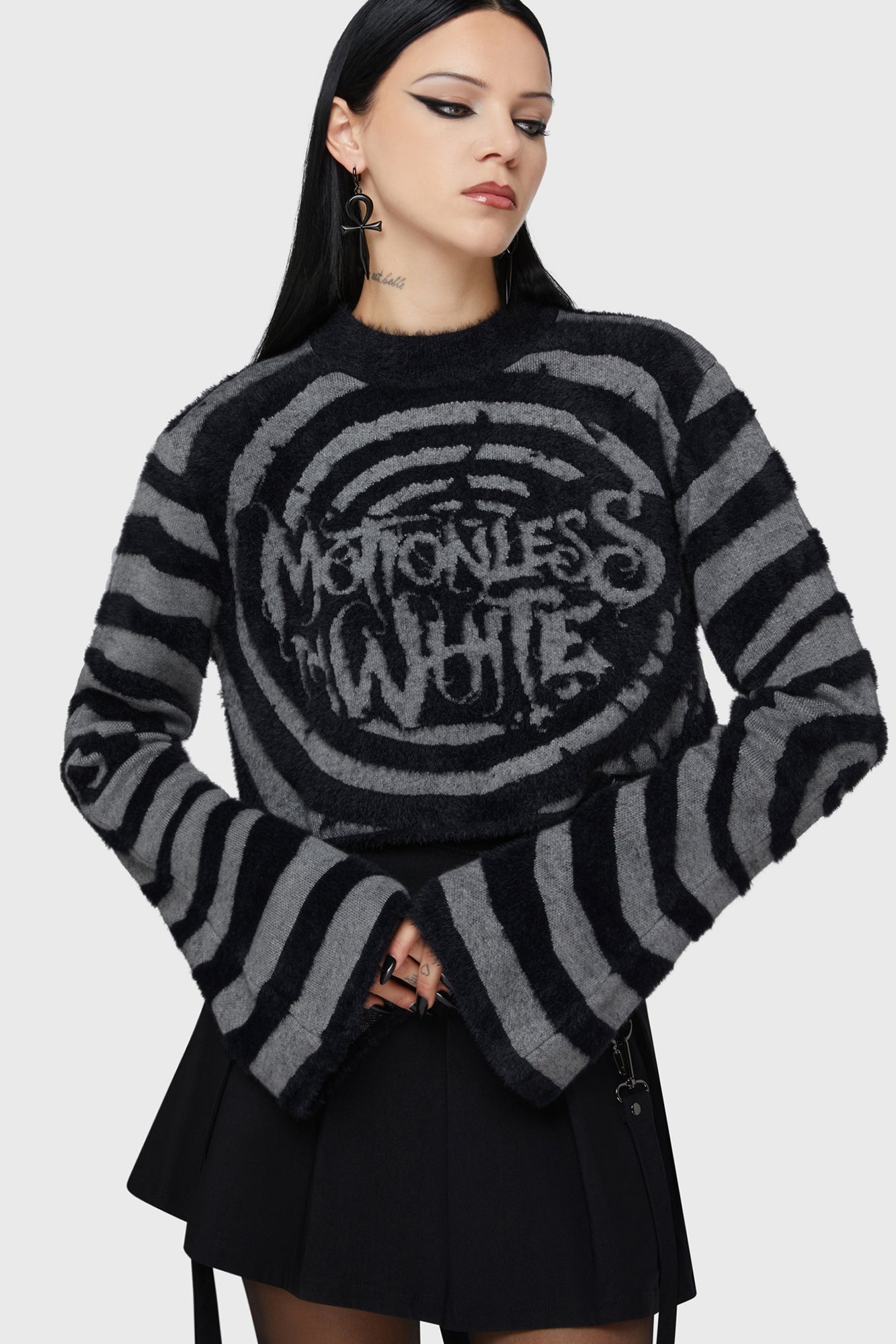 Voices Spiral Crop Sweater Killstar / Womens