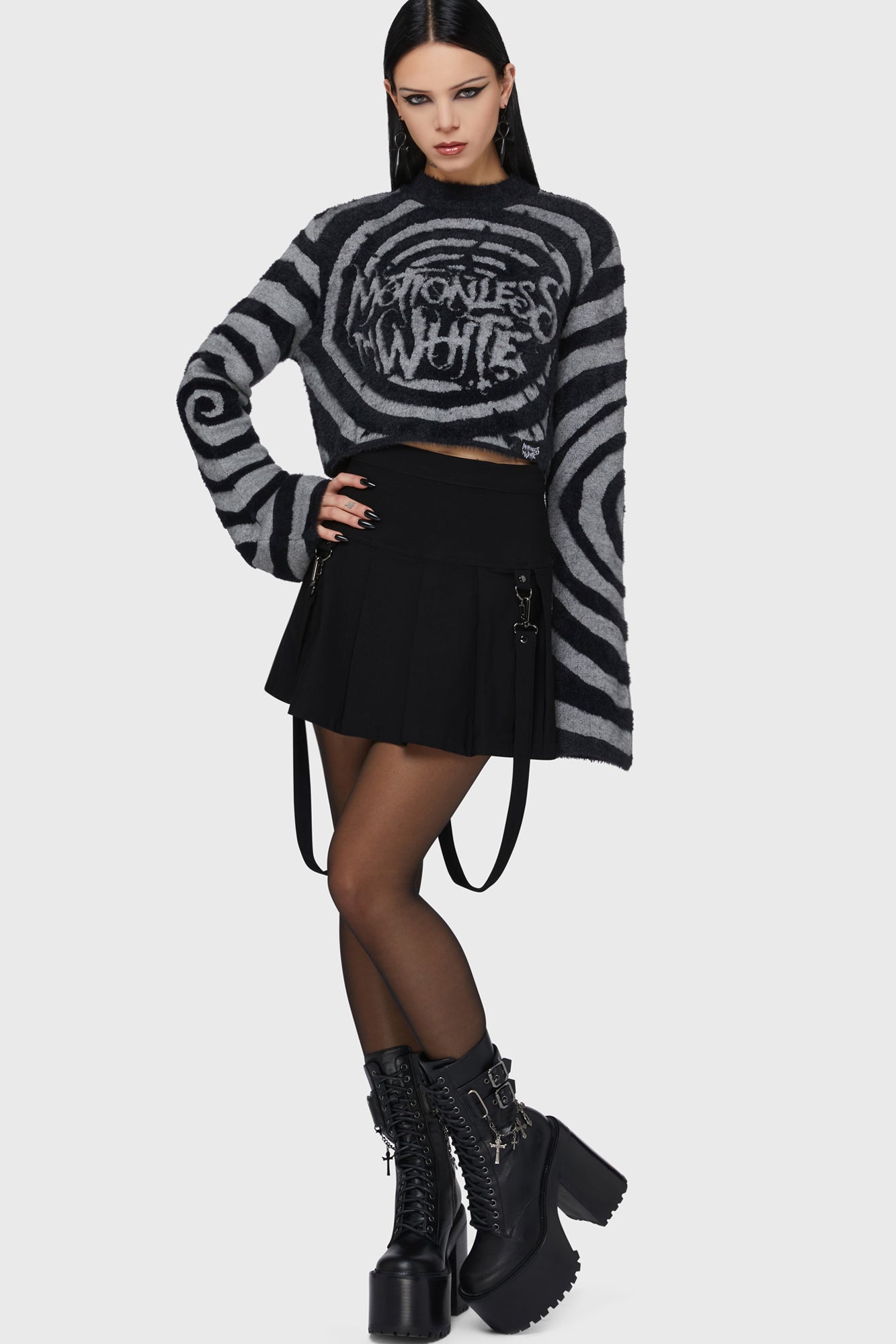 Voices Spiral Crop Sweater Killstar / Womens