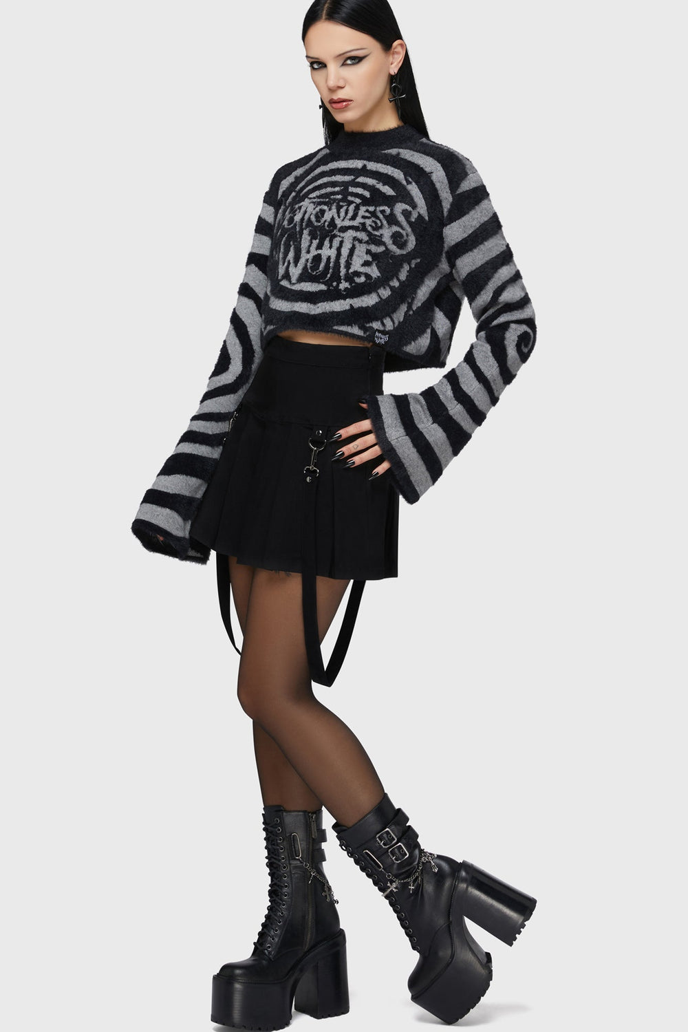 Voices Spiral Crop Sweater Killstar / Womens