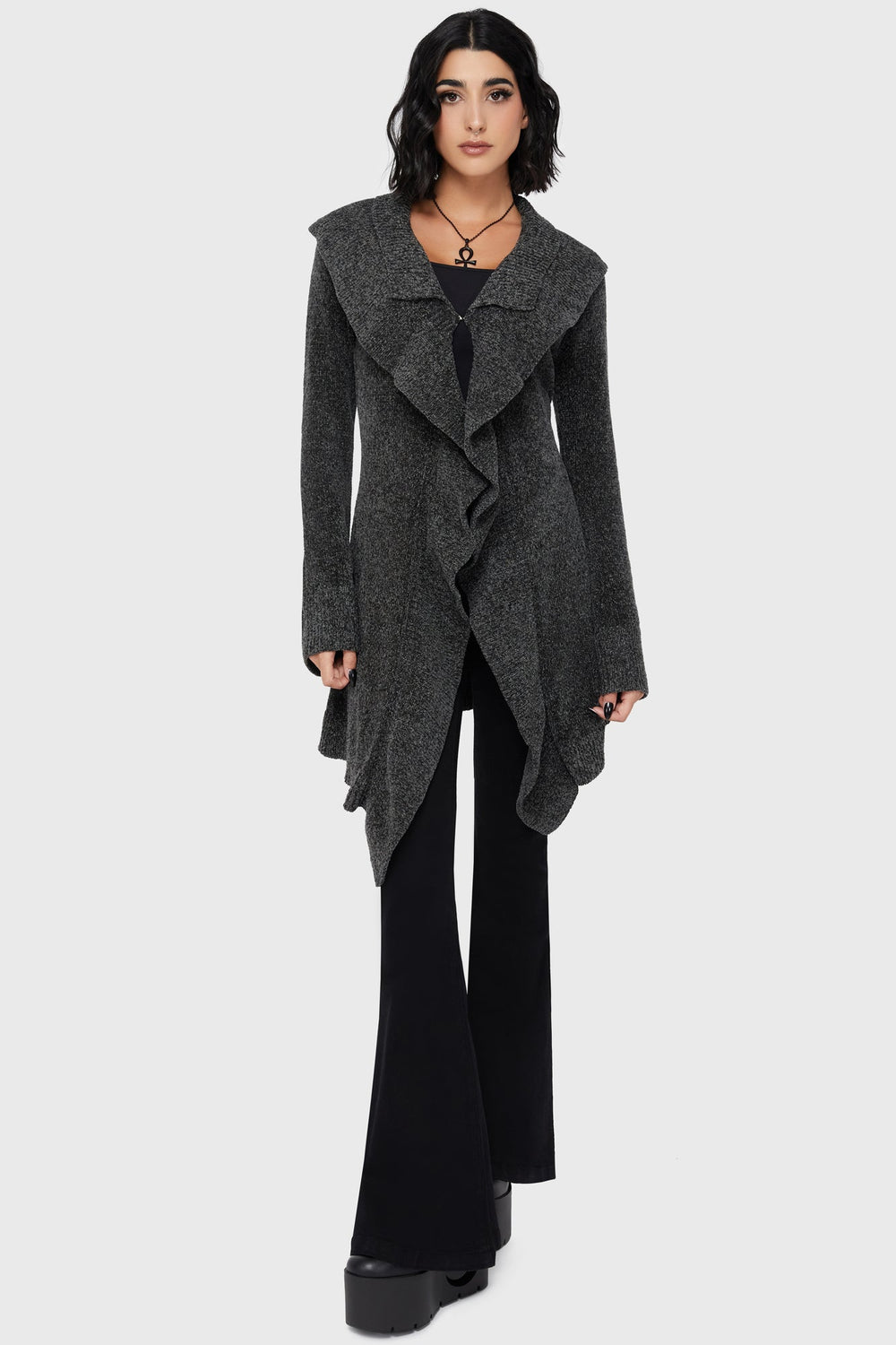 Lunar Owl Cardigan [Grey] Killstar / Womens