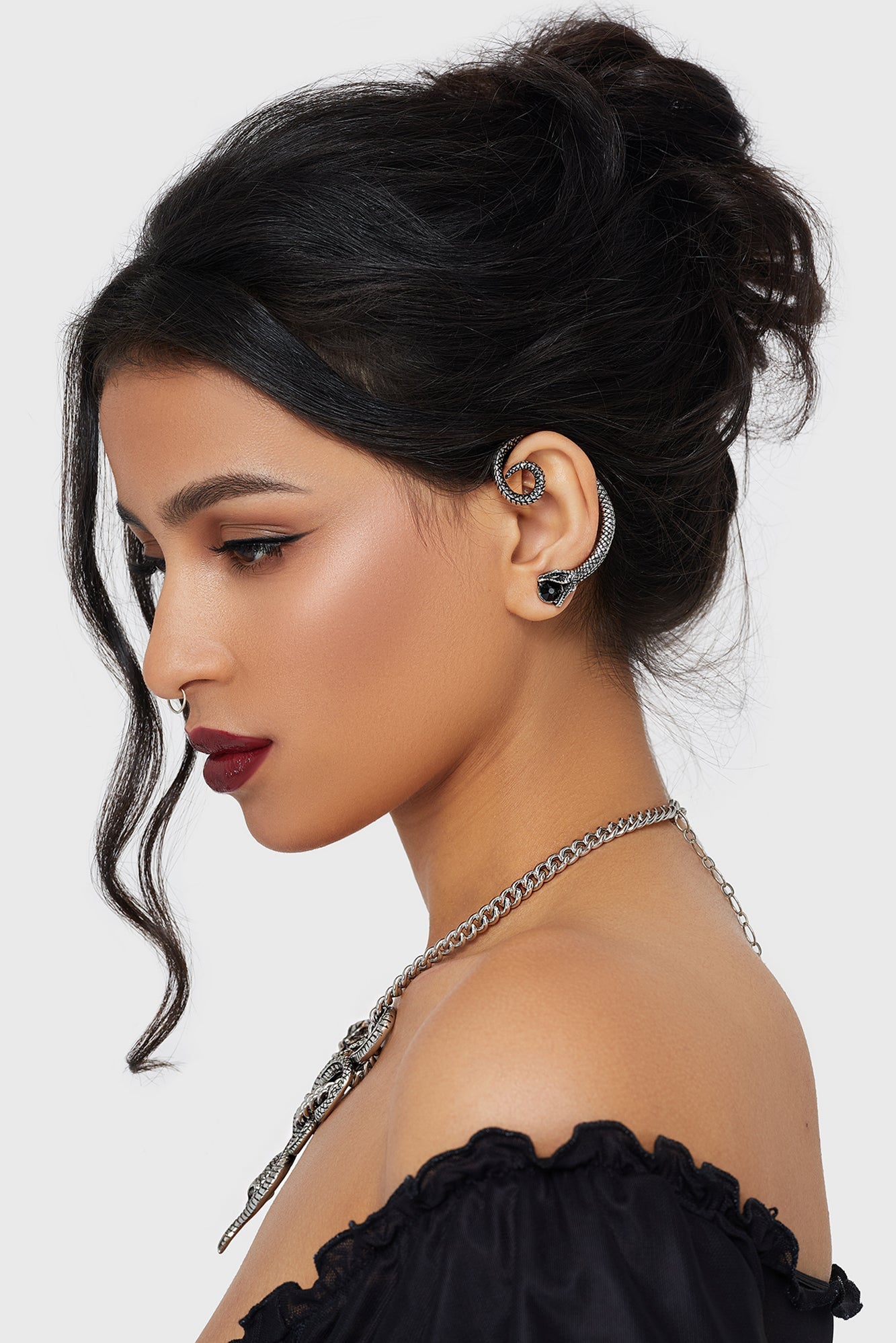 Snake Venom Ear Climber Earring Killstar / Womens