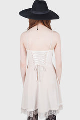 Moonstruck Velvet Skater Dress [Ivory] Killstar / Womens
