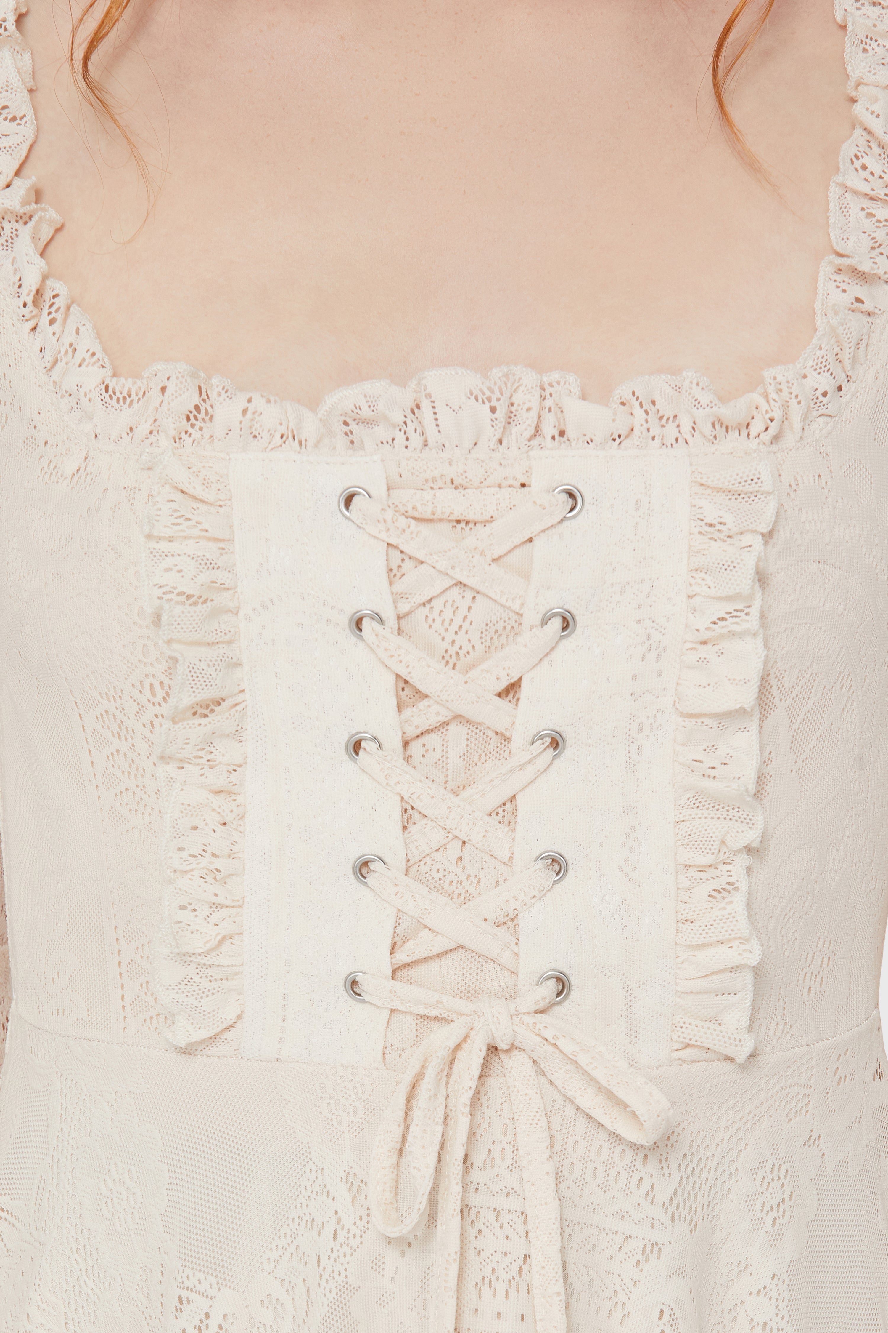 Killing Kisses Lace Maiden Dress [Ivory] Killstar / Womens