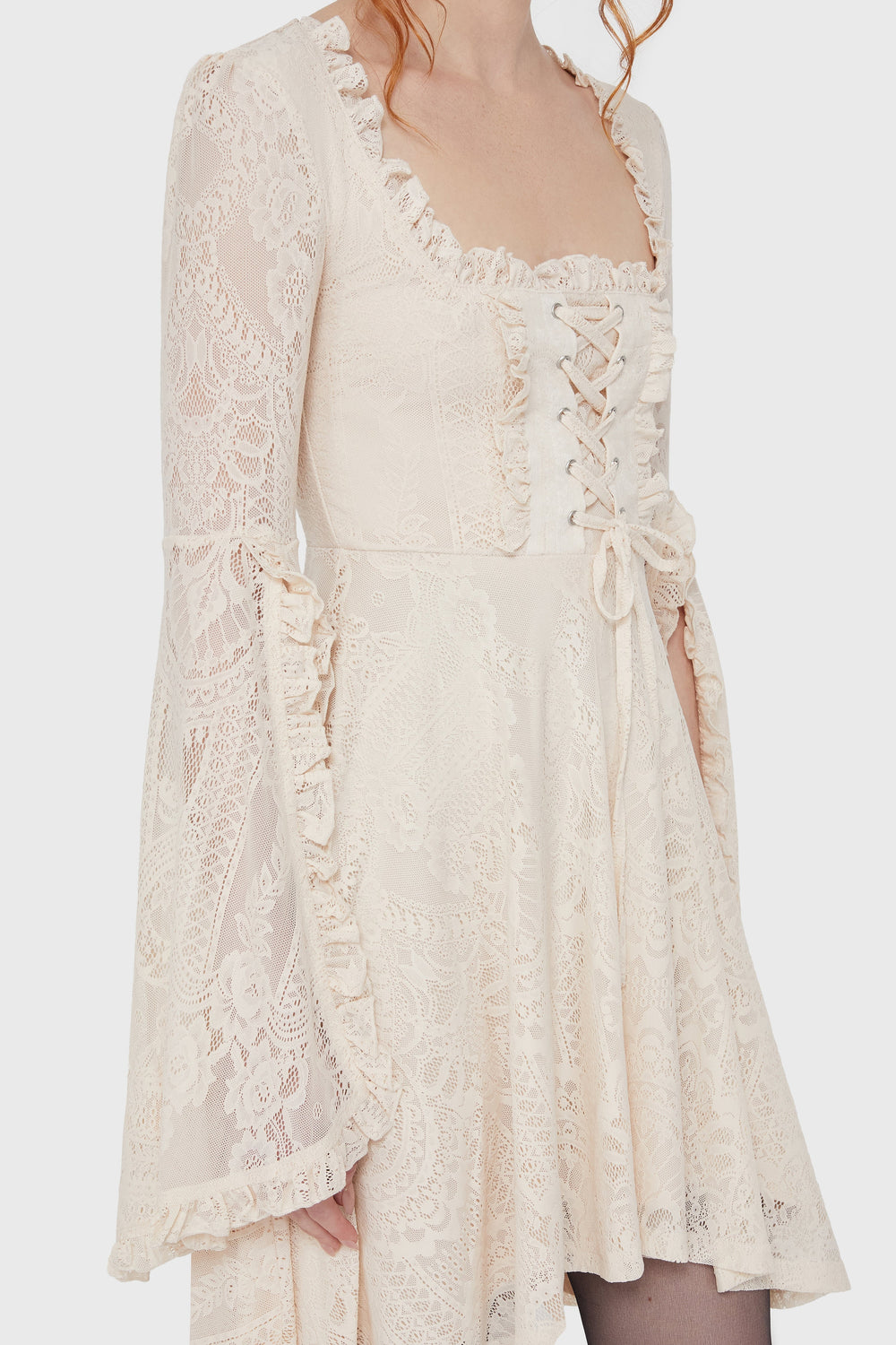 Killing Kisses Lace Maiden Dress [Ivory] Killstar / Womens