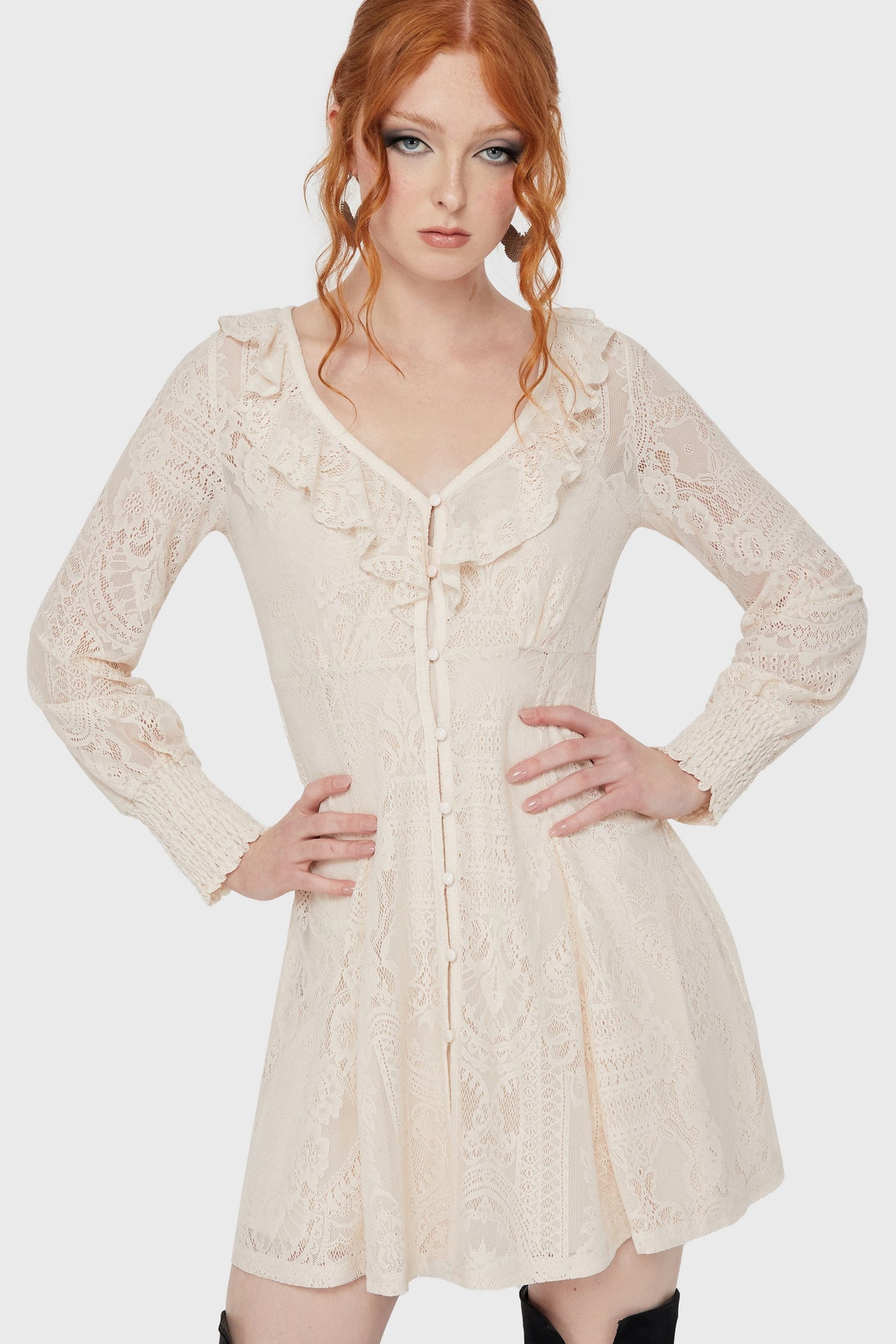 Cybele Lace Dress [Ivory] Killstar / Womens