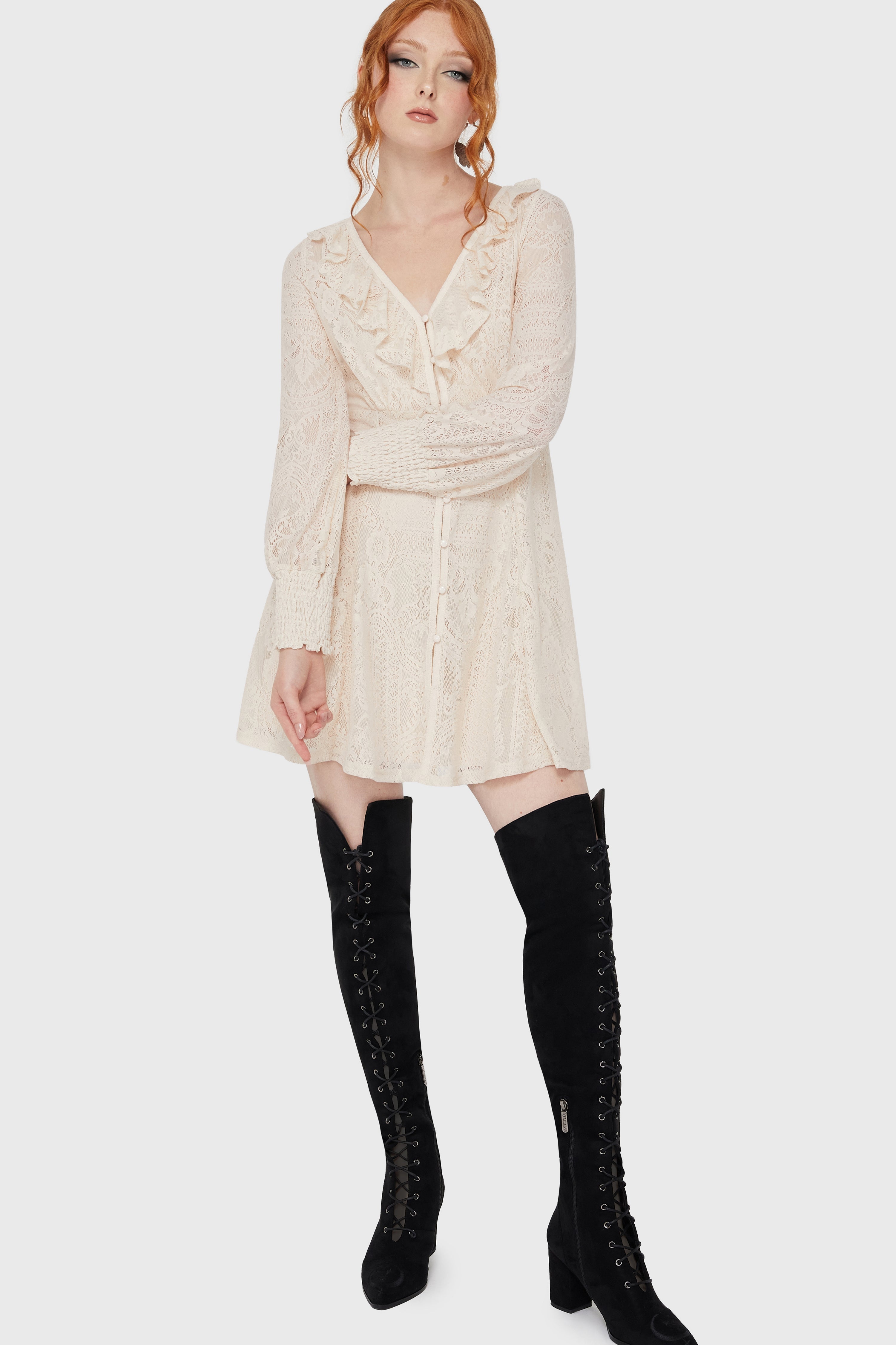 Cybele Lace Dress [Ivory] Killstar / Womens
