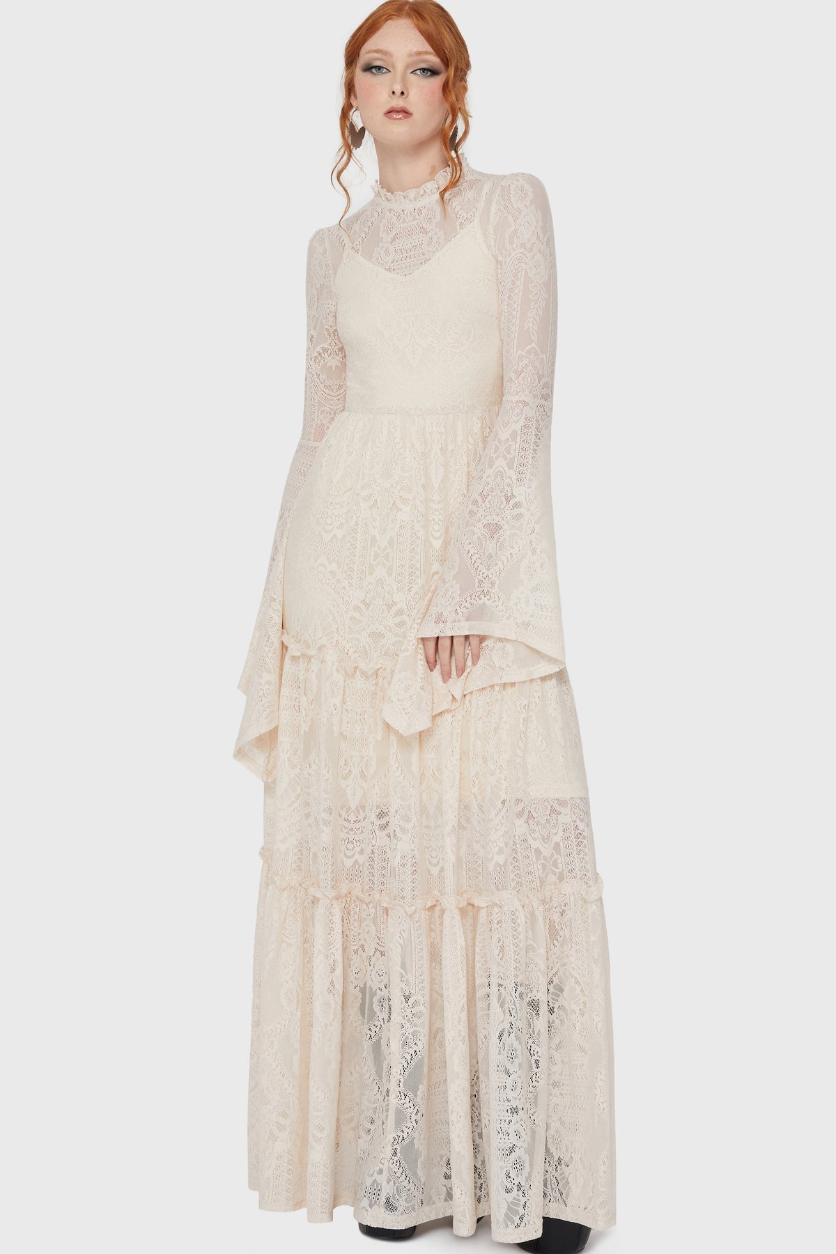 Hecate Lace Maxi Dress [IVORY] Killstar / Womens