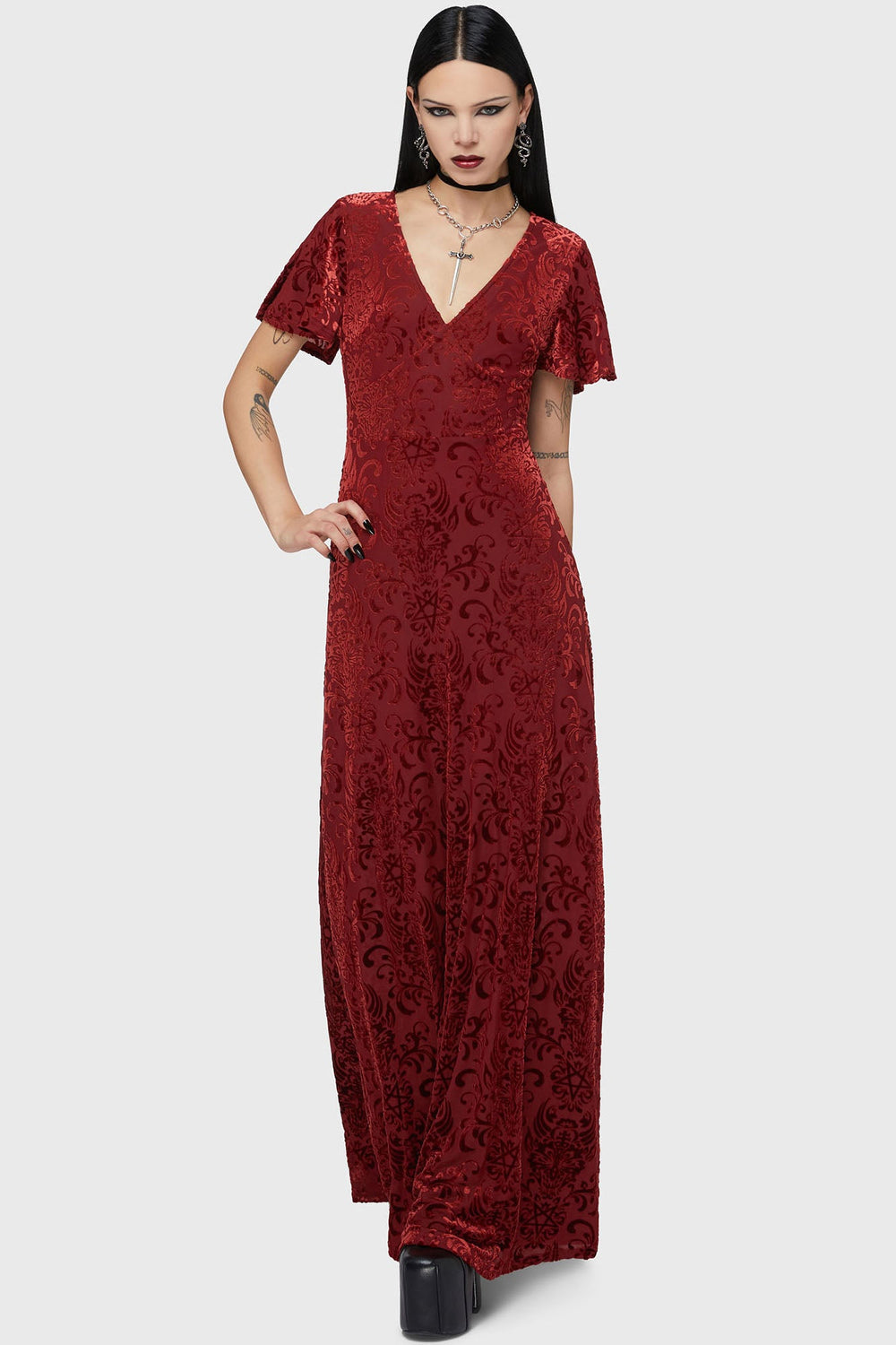 Crimson Bloodlust Maxi Dress Killstar / Womens