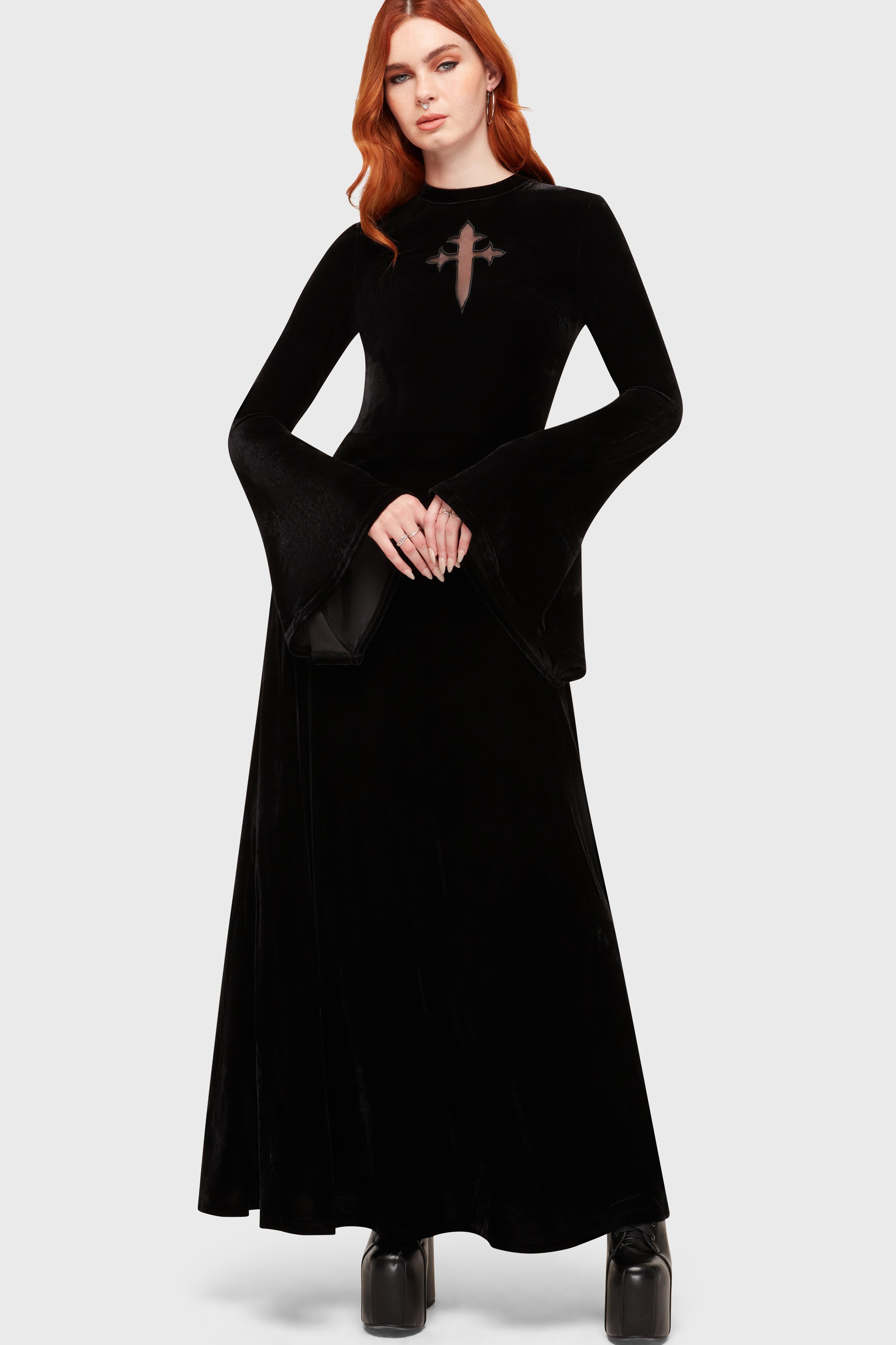 Serenade Of Shadows Maxi Dress Killstar / Womens