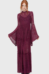 Hecate Lace Maxi Dress [Plum] Killstar / Womens
