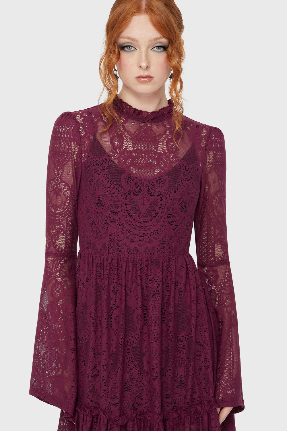 Hecate Lace Maxi Dress [Plum] Killstar / Womens