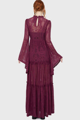 Hecate Lace Maxi Dress [Plum] Killstar / Womens