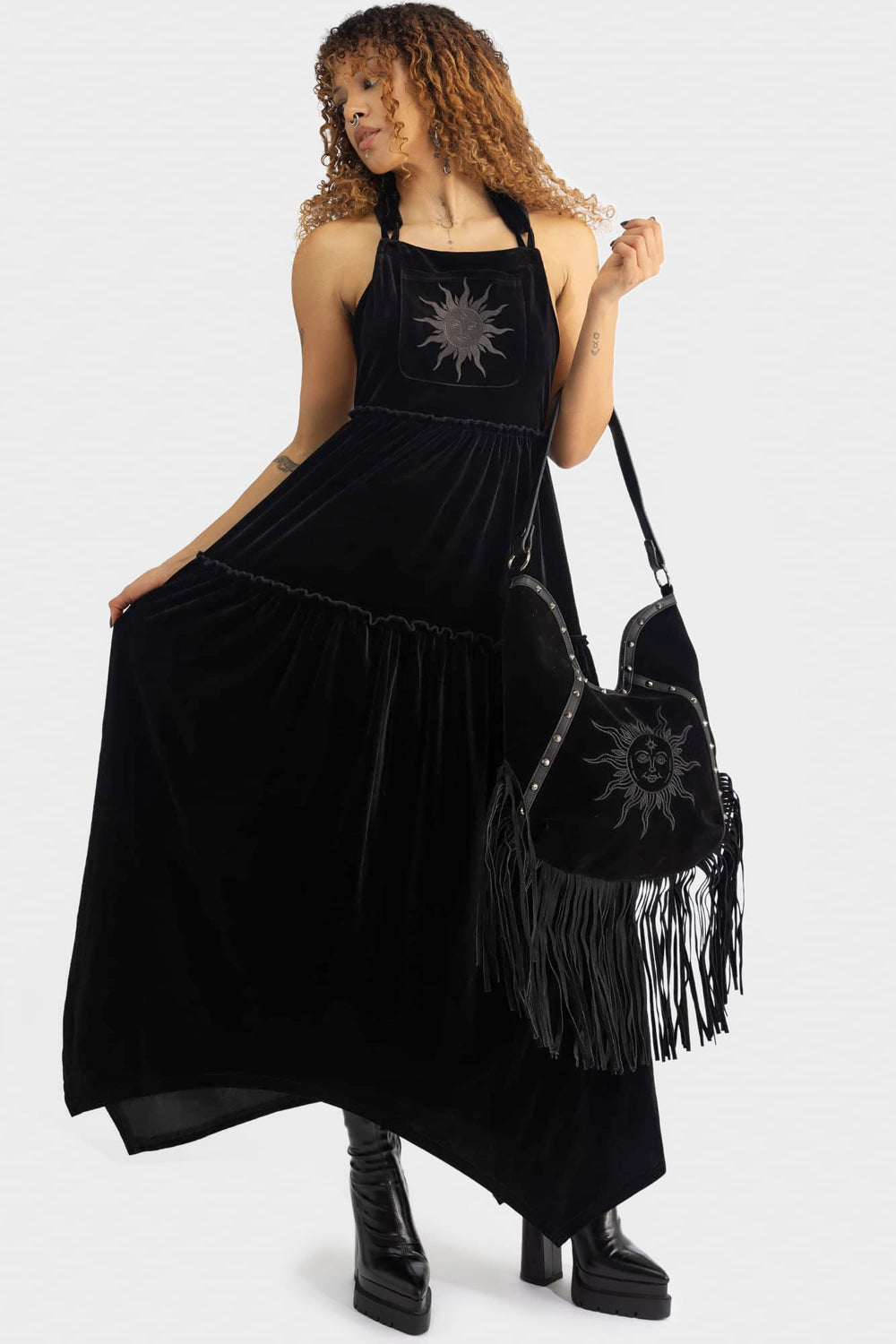 Ascended Maxi Pinafore Dress Killstar / Womens