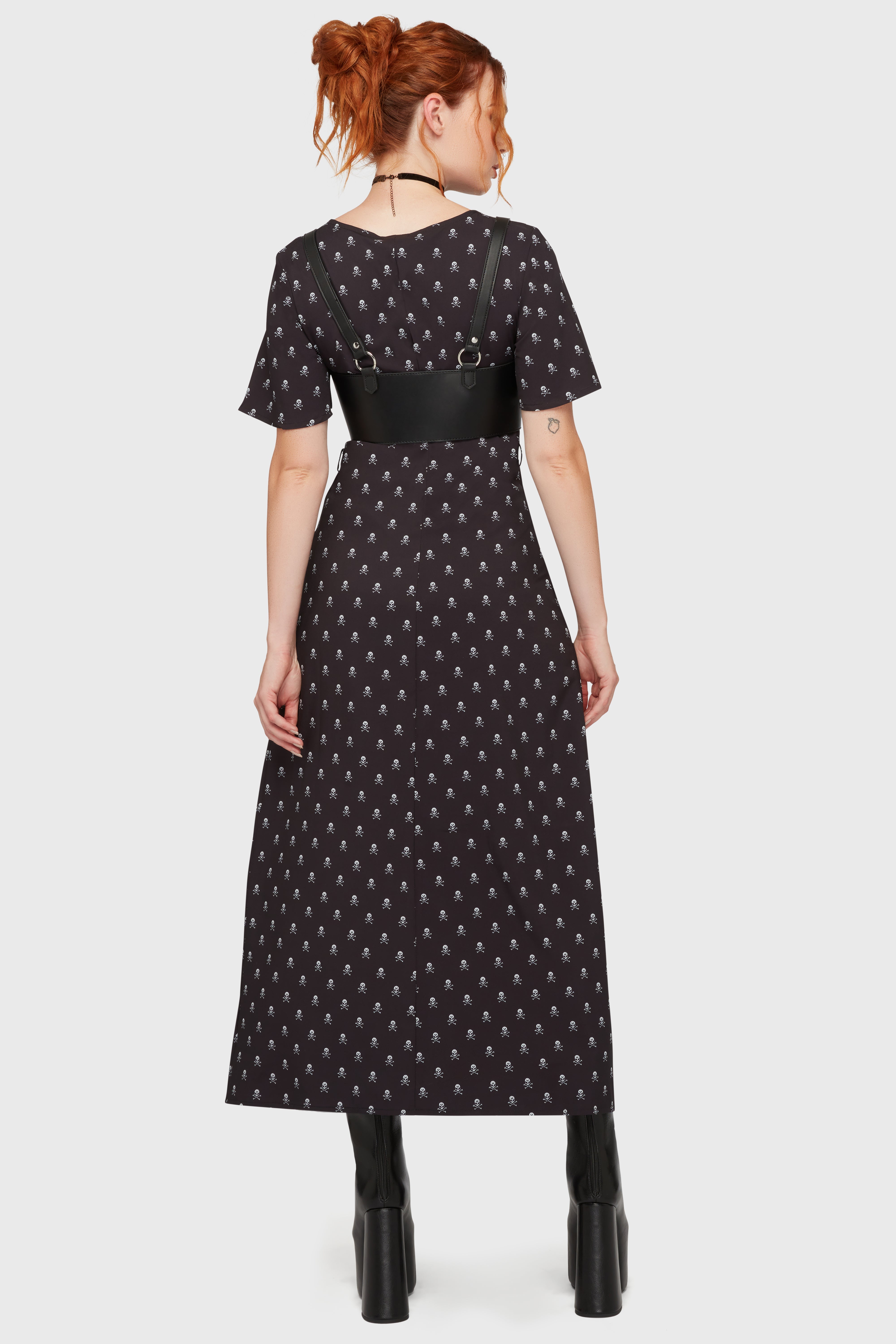 Boneyard Club Short Sleeve Maxi Dress Killstar / Womens